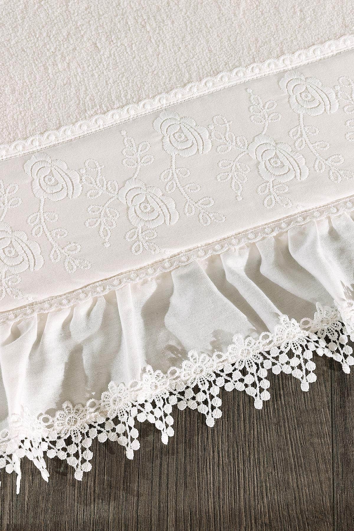 Alina Dantelli ve Nakışlı 2'li Paspas Set (60 x 100 cm) - Nazik Home - Yuvama Değer!