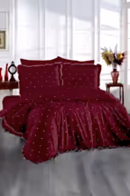 Amore Pamuk Saten Çift Kişilik Kalpli Nevresim Takımı - Nazik Home - Yuvama Değer!