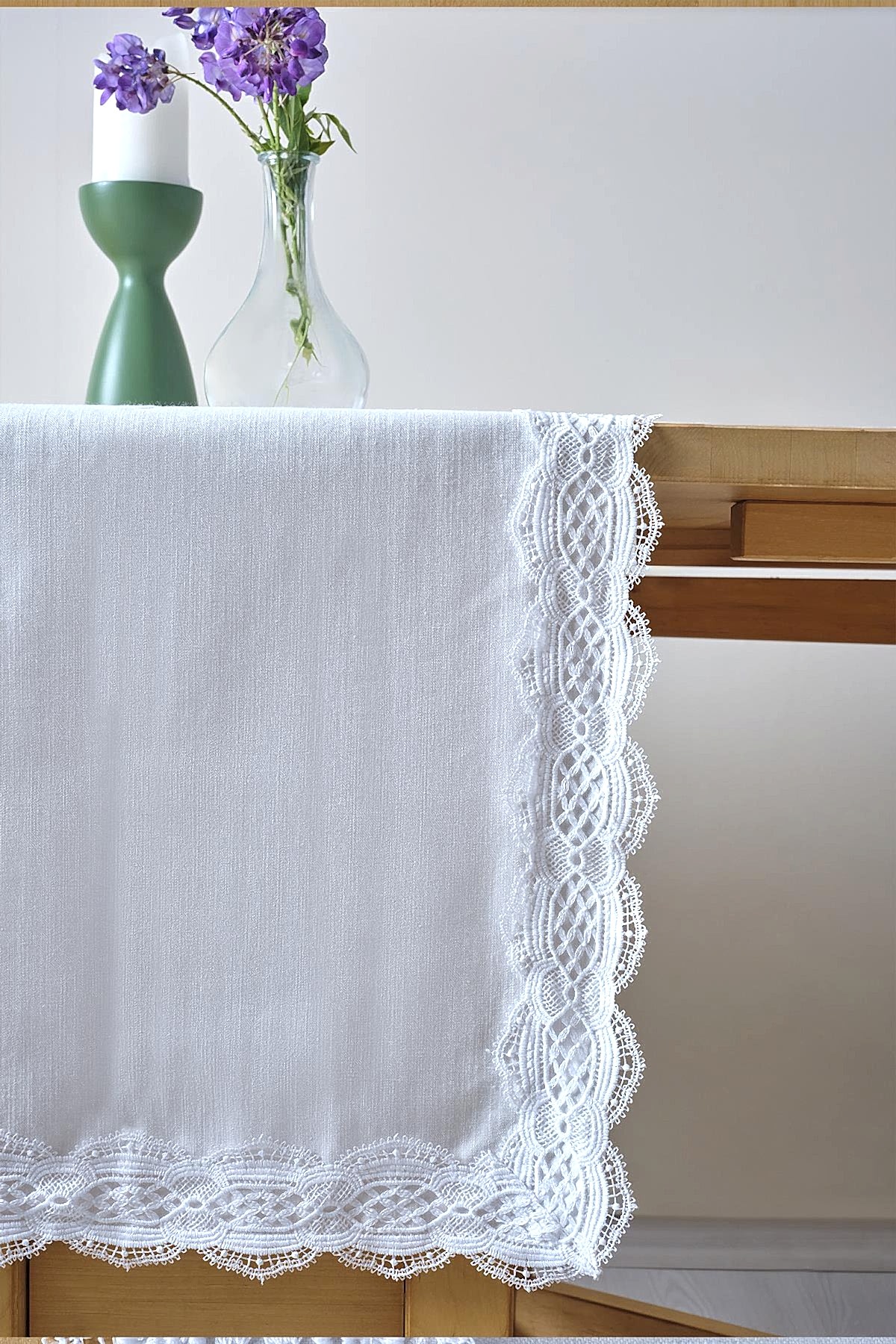 Asel Dantelli Leke Tutmaz Runner (40 x 140 cm) - Nazik Home - Yuvama Değer!