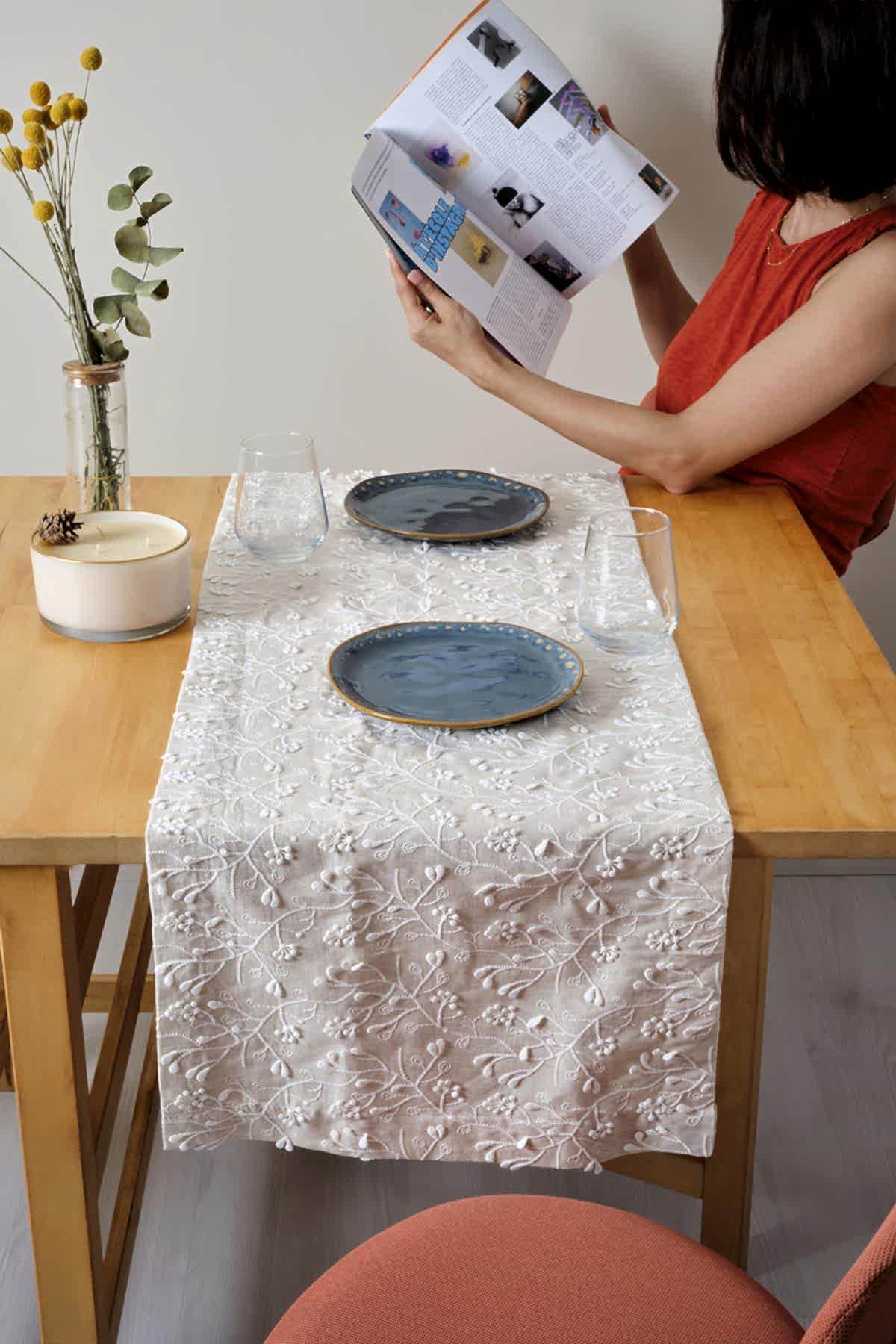 Celine İşemeli Runner (40 x 140 cm) - Nazik Home - Yuvama Değer!