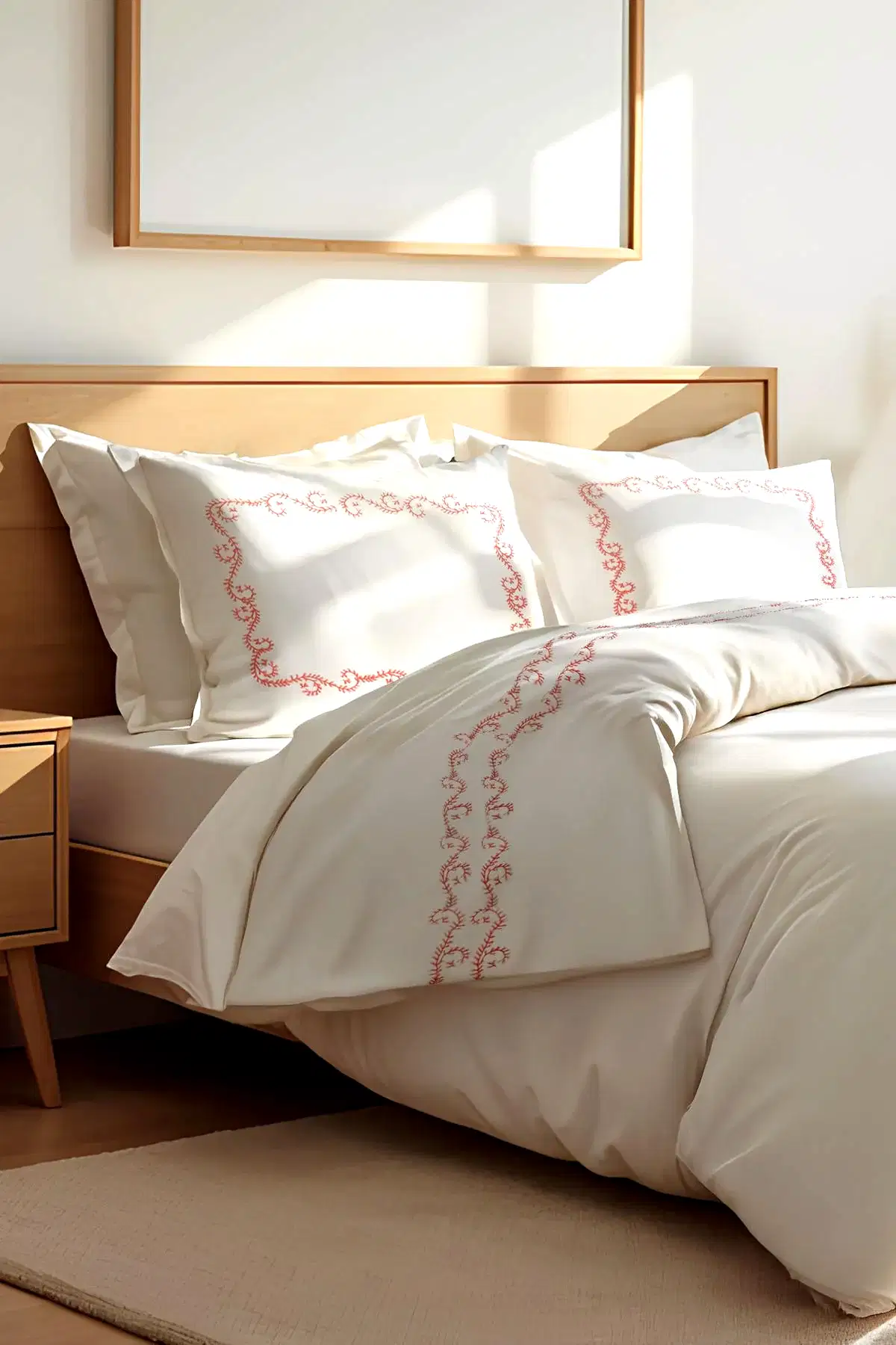 Çınar Desenli Pamuk Saten Çift Kişilik 6 Parça Nevresim Takımı - Nazik Home - Yuvama Değer!