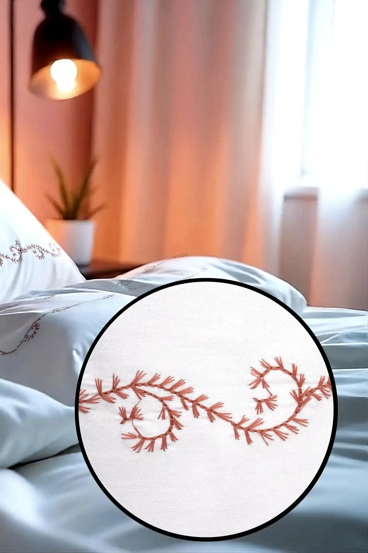 Çınar Desenli Pamuk Saten Çift Kişilik 6 Parça Nevresim Takımı - Nazik Home - Yuvama Değer!