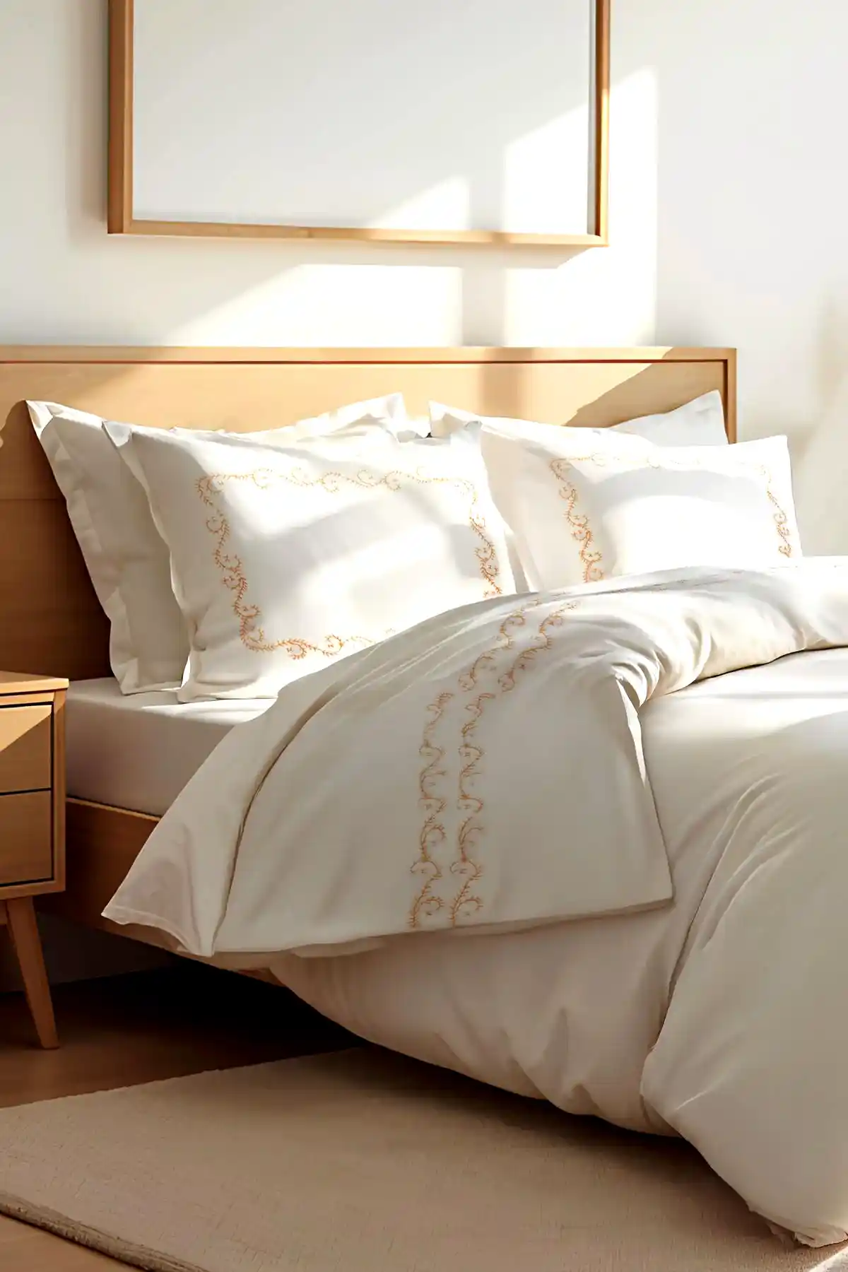 Çınar Desenli Pamuk Saten Çift Kişilik 6 Parça Nevresim Takımı - Nazik Home - Yuvama Değer!