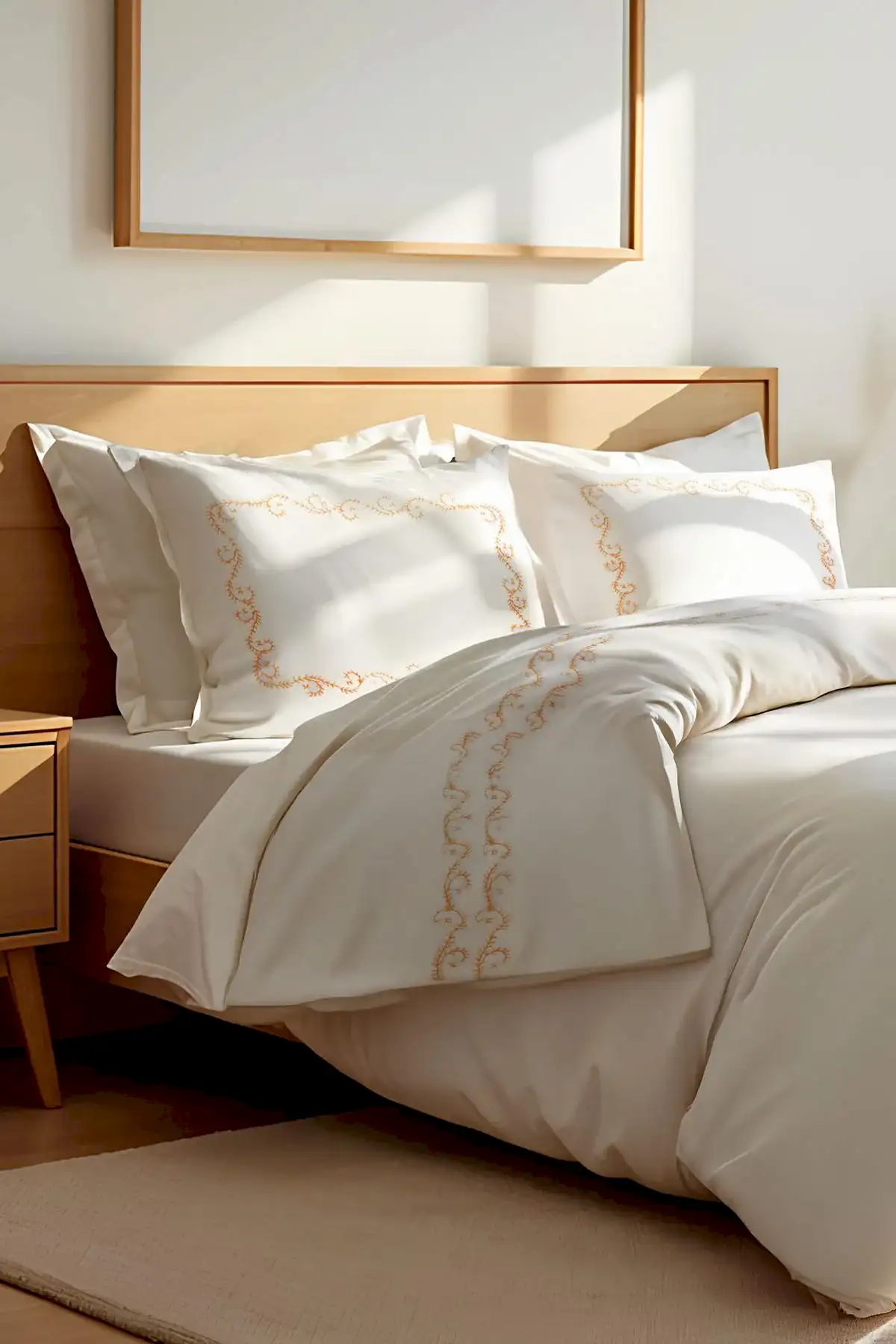 Çınar Desenli Pamuk Saten Çift Kişilik 6 Parça Nevresim Takımı - Nazik Home - Yuvama Değer!