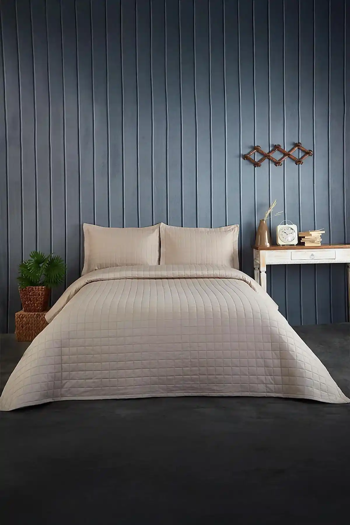 Girne Kapitoneli Çift Kişilik Yatak Örtüsü - Nazik Home - Yuvama Değer!