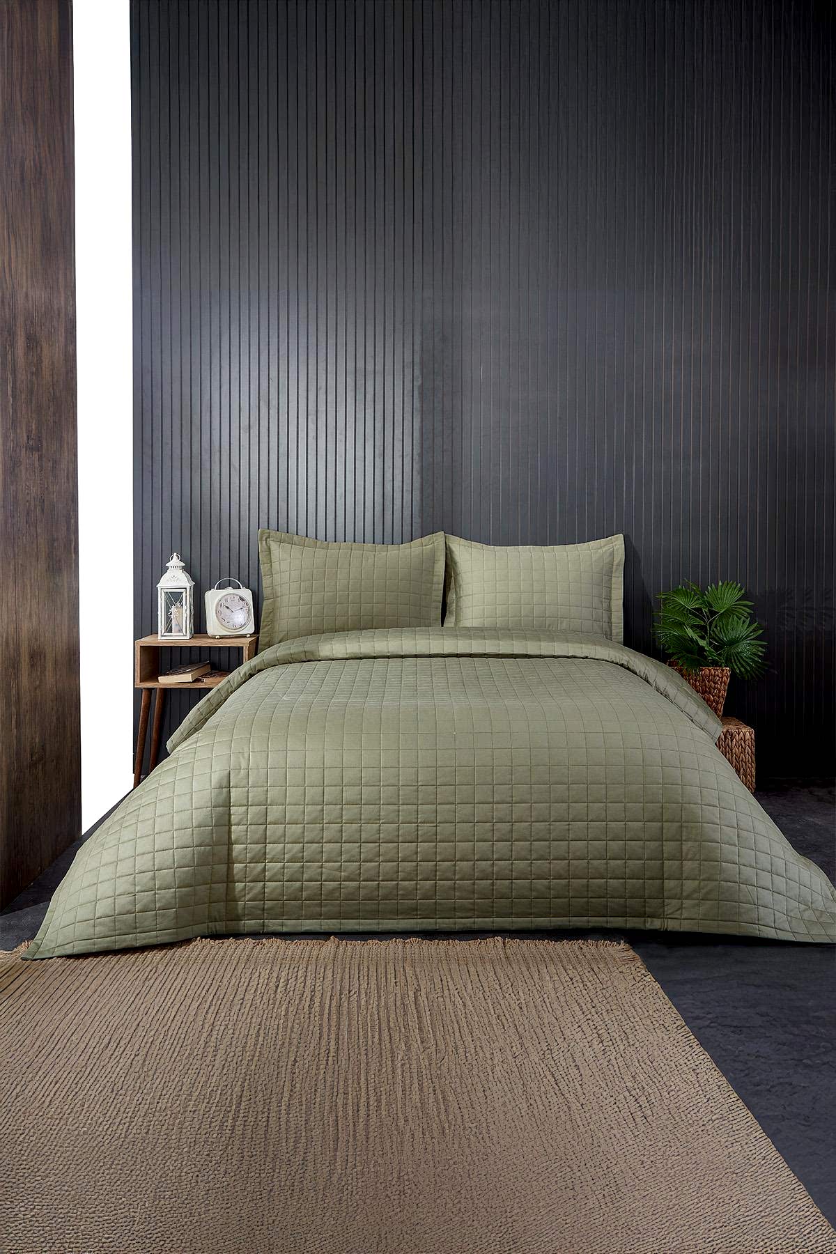 Girne Kapitoneli Çift Kişilik Yatak Örtüsü - Nazik Home - Yuvama Değer!