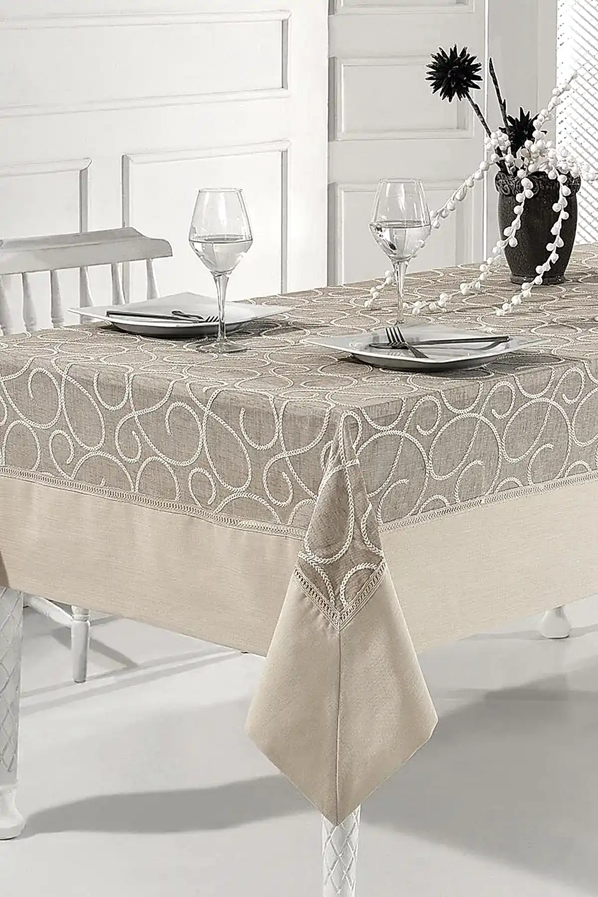 Glory Leke Tutmaz Dertsiz Masa Örtüsü (160 x 260 cm) - Nazik Home - Yuvama Değer!