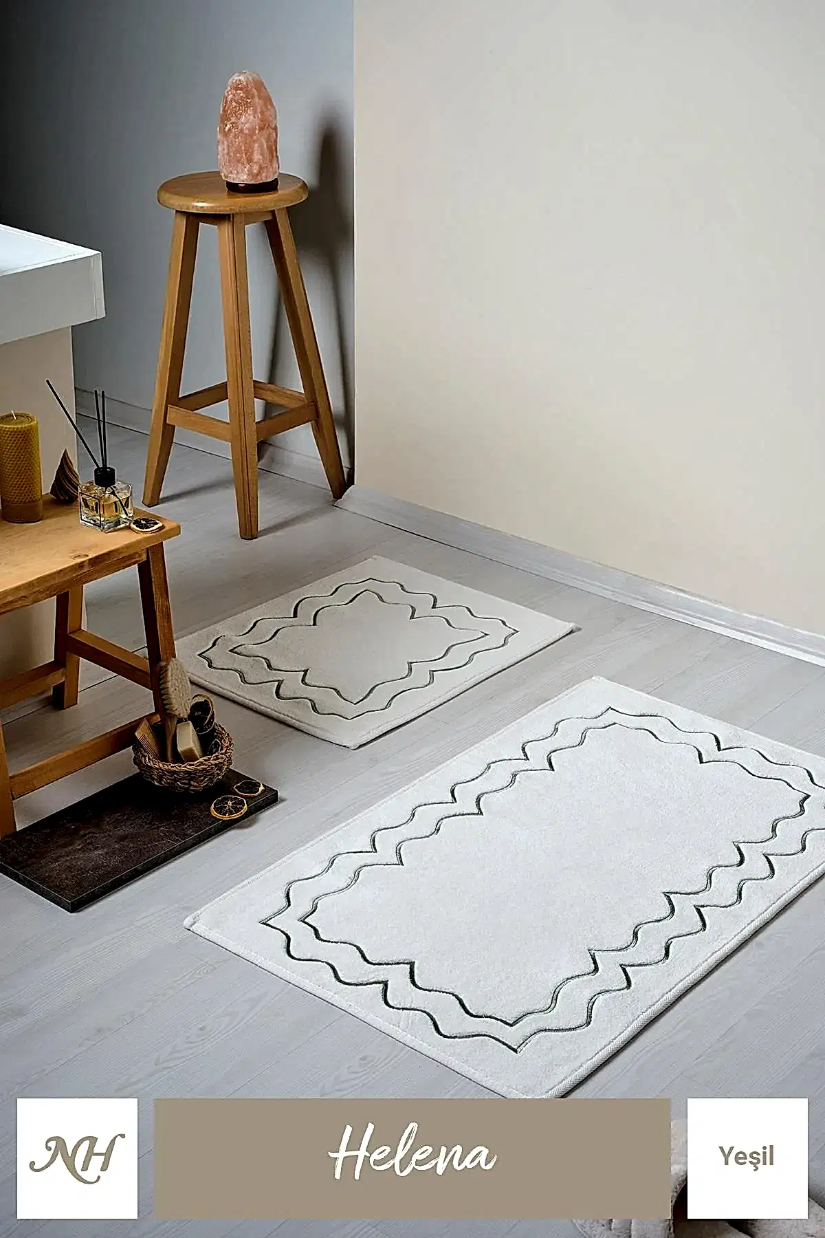 Helena Nakışlı 2'li Paspas Set (60 x 100 cm) - Nazik Home - Yuvama Değer!