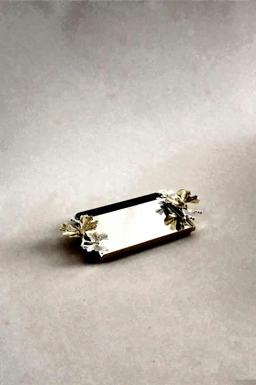 Laura Kelebek Kulplu Altın Mini Tepsi (22 x 15 cm) - Nazik Home - Yuvama Değer!