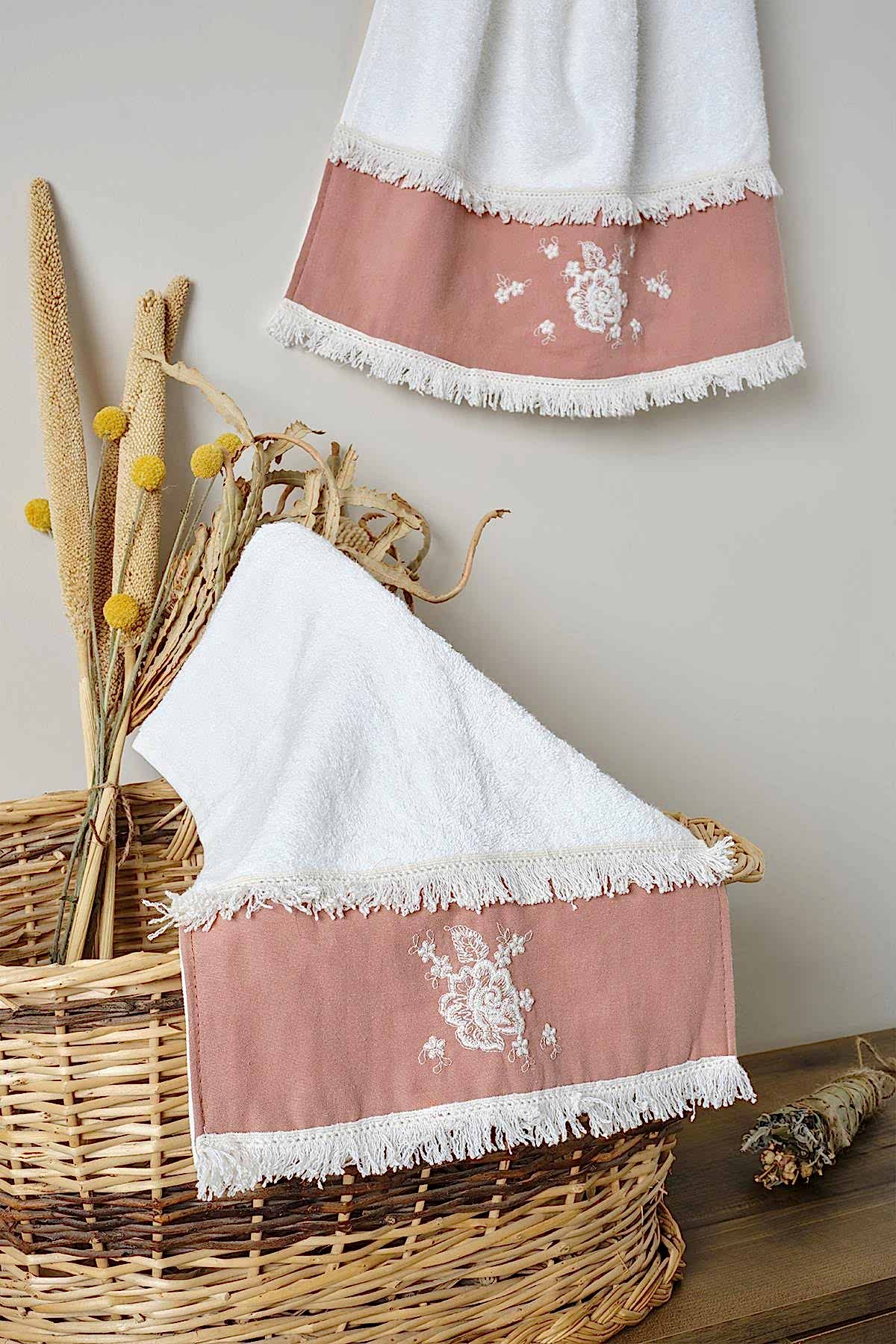 Linea Çiçek Desenli Havlu (30 x 50 cm) - Nazik Home - Yuvama Değer!