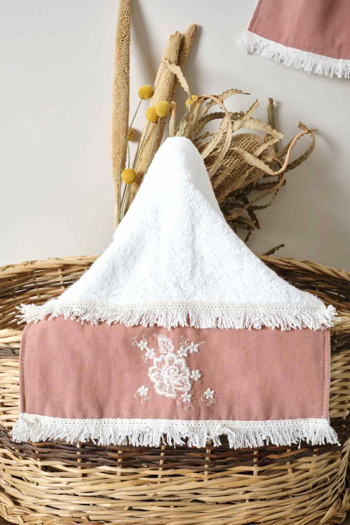 Linea Çiçek Desenli Havlu (30 x 50 cm) - Nazik Home - Yuvama Değer!