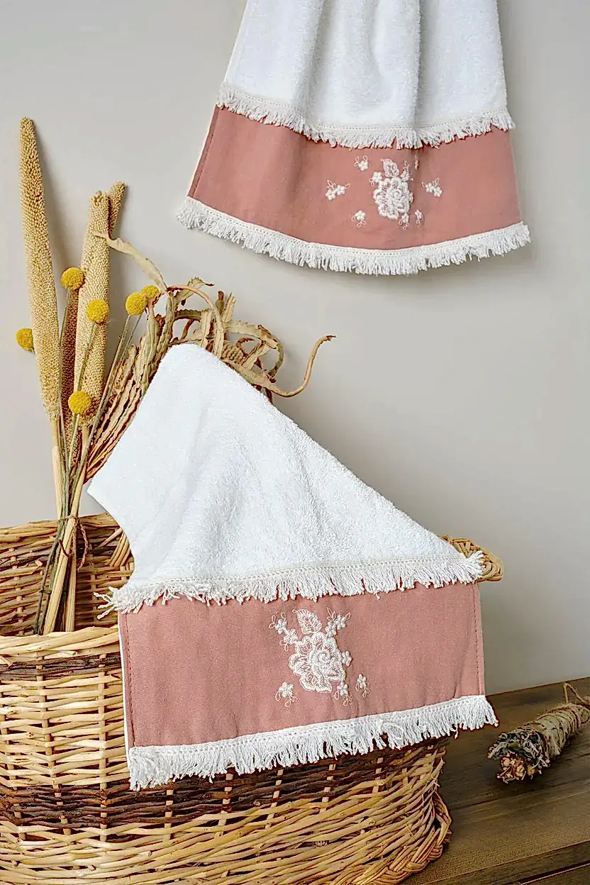 Linea Çiçek Desenli Havlu (50 x 90 cm) - Nazik Home - Yuvama Değer!
