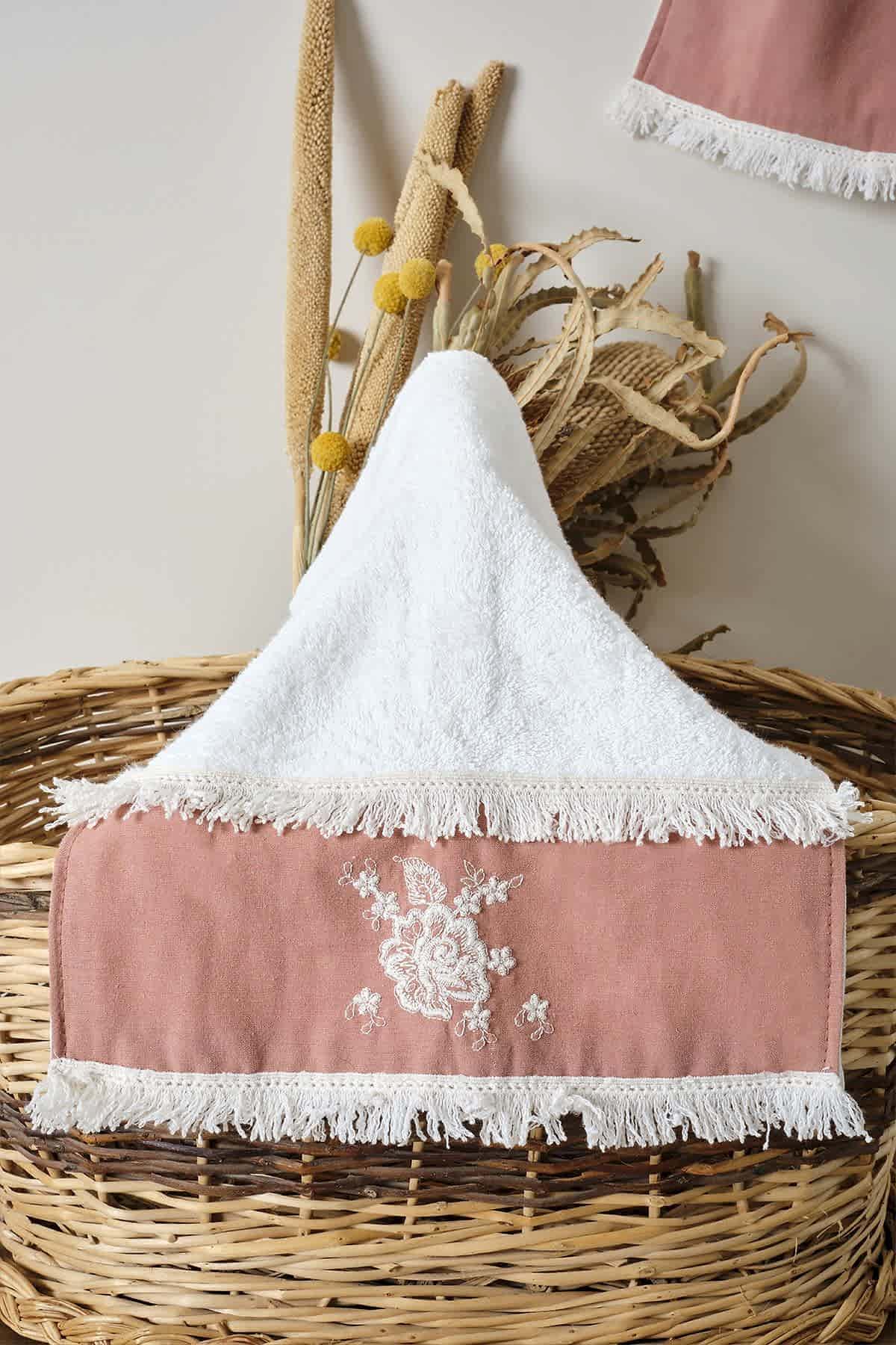 Linea Çiçek Desenli Havlu (50 x 90 cm) - Nazik Home - Yuvama Değer!