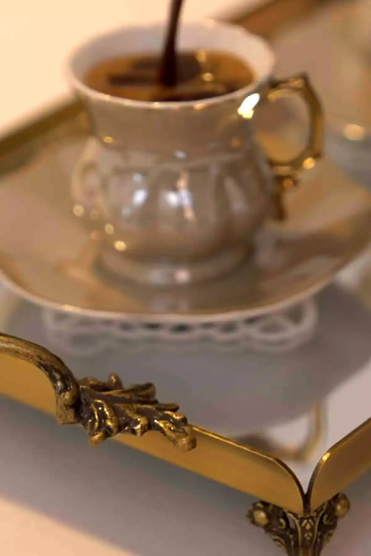 Mabel Zarif Kulplu Eskitme Mini Tepsi (25 x 15 cm) - Nazik Home - Yuvama Değer!