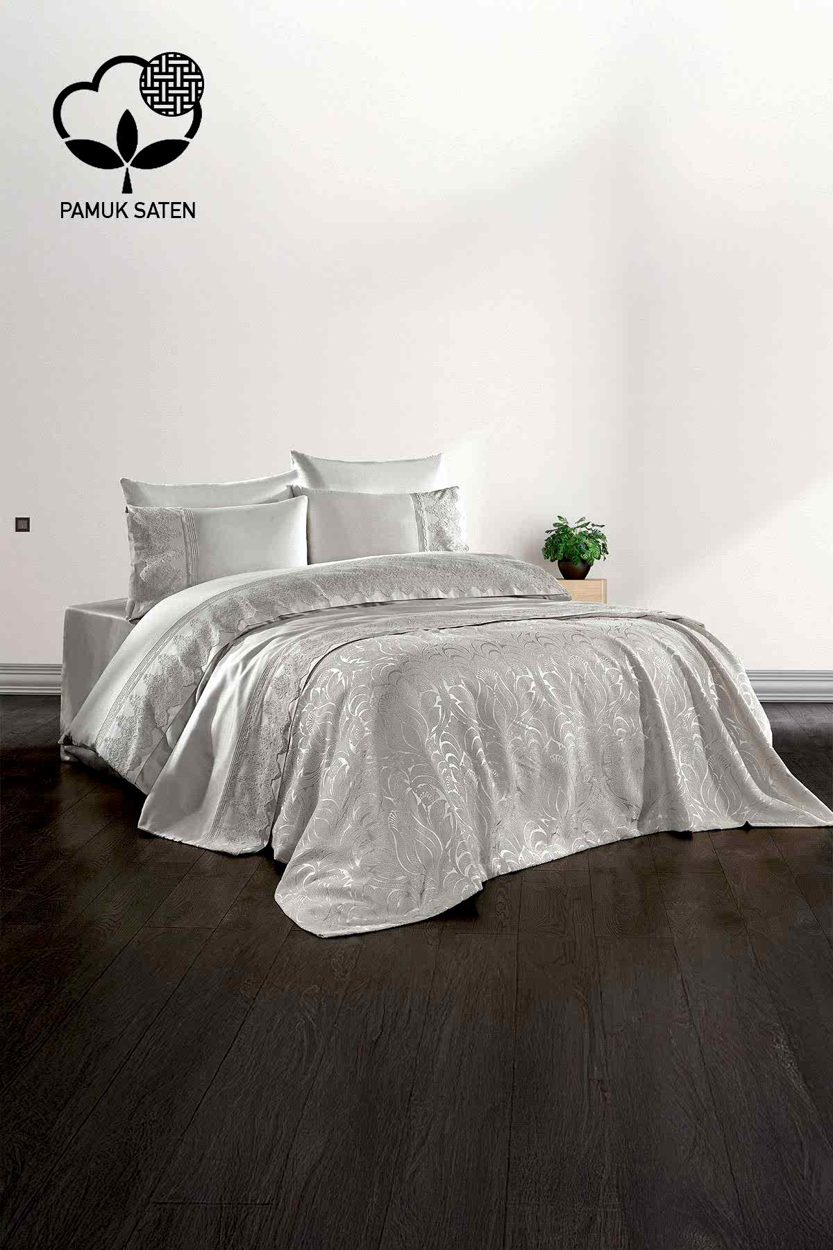 Marissa Güpürlü ve Jakarlı Pamuk Saten Pikeli Nevresim Takımı - Nazik Home - Yuvama Değer!