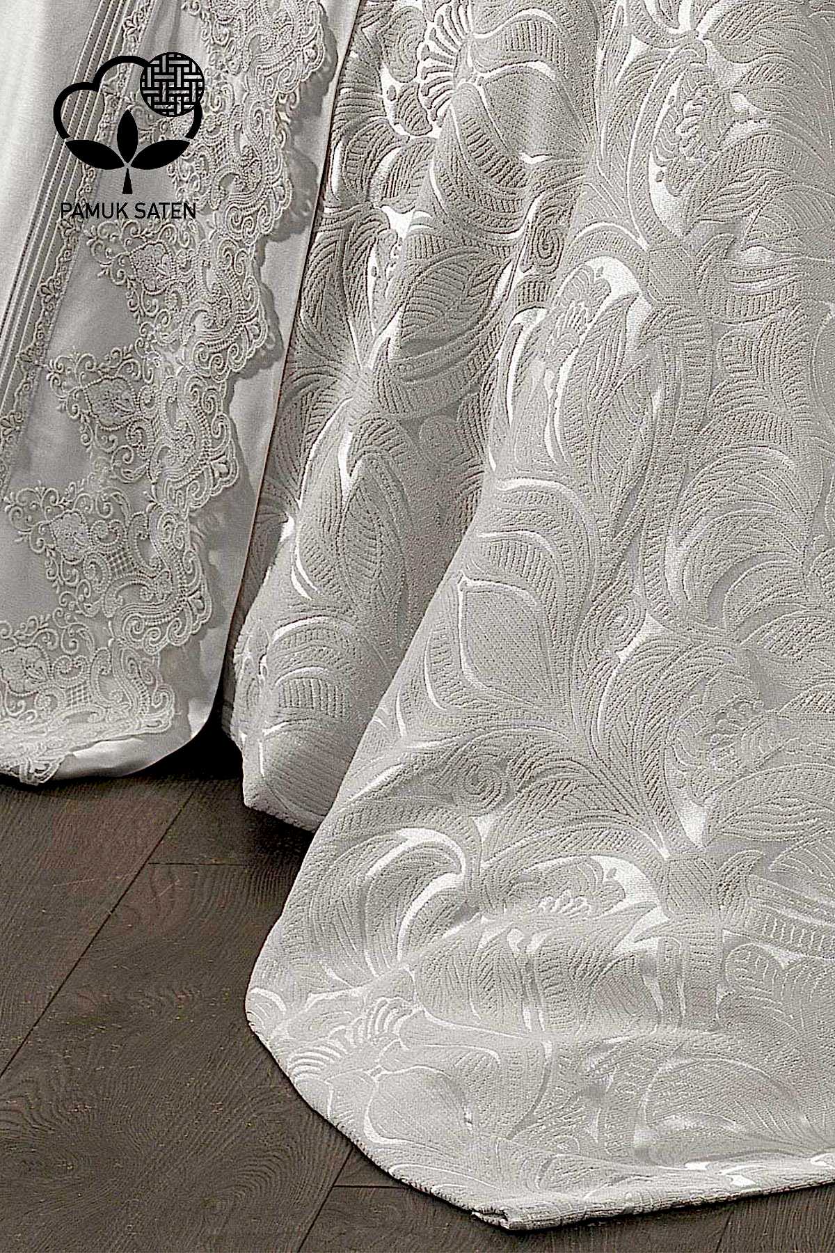 Marissa Güpürlü ve Jakarlı Pamuk Saten Pikeli Nevresim Takımı - Nazik Home - Yuvama Değer!