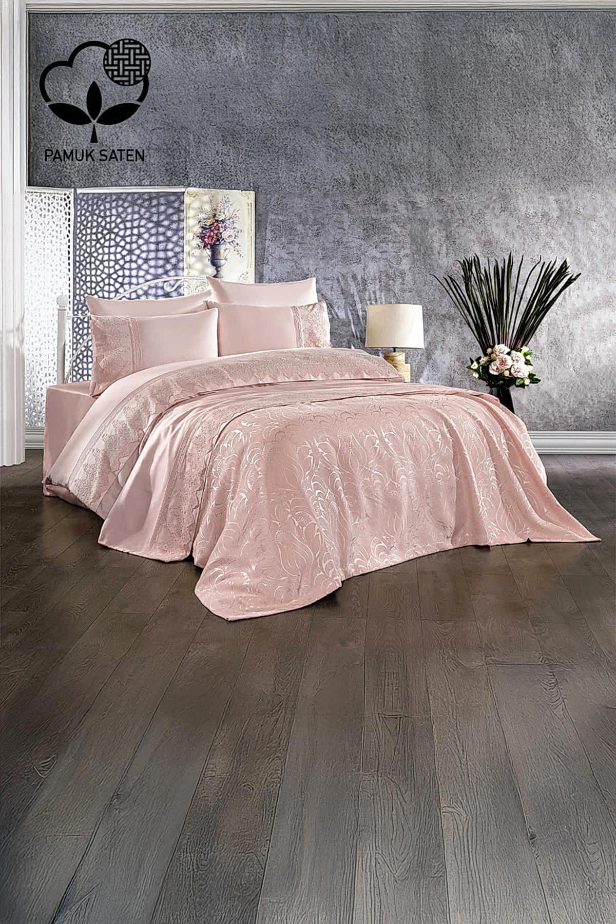Marissa Güpürlü ve Jakarlı Pamuk Saten Pikeli Nevresim Takımı - Nazik Home - Yuvama Değer!