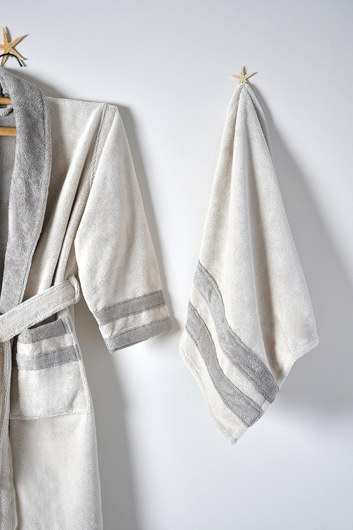 Marla Erkek Pamuklu Bornoz Seti - Nazik Home - Yuvama Değer!