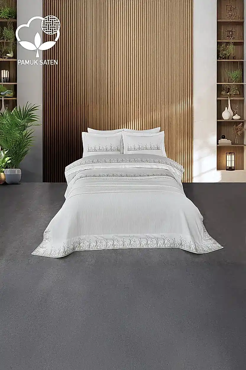 Masal İşlemeli Çift Kişilik 7 Parça Nevresim + Pike Set - Nazik Home - Yuvama Değer!