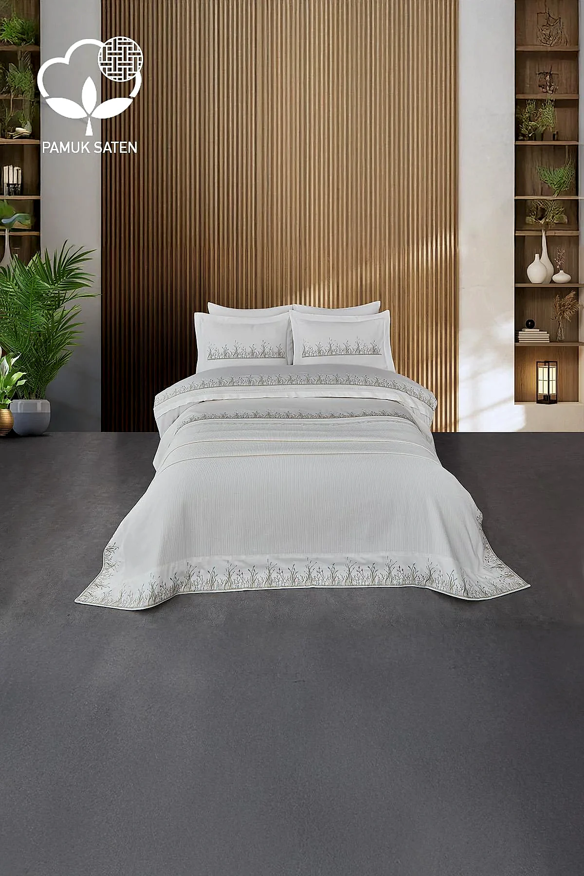 Masal İşlemeli Çift Kişilik 7 Parça Nevresim + Pike Set - Nazik Home - Yuvama Değer!