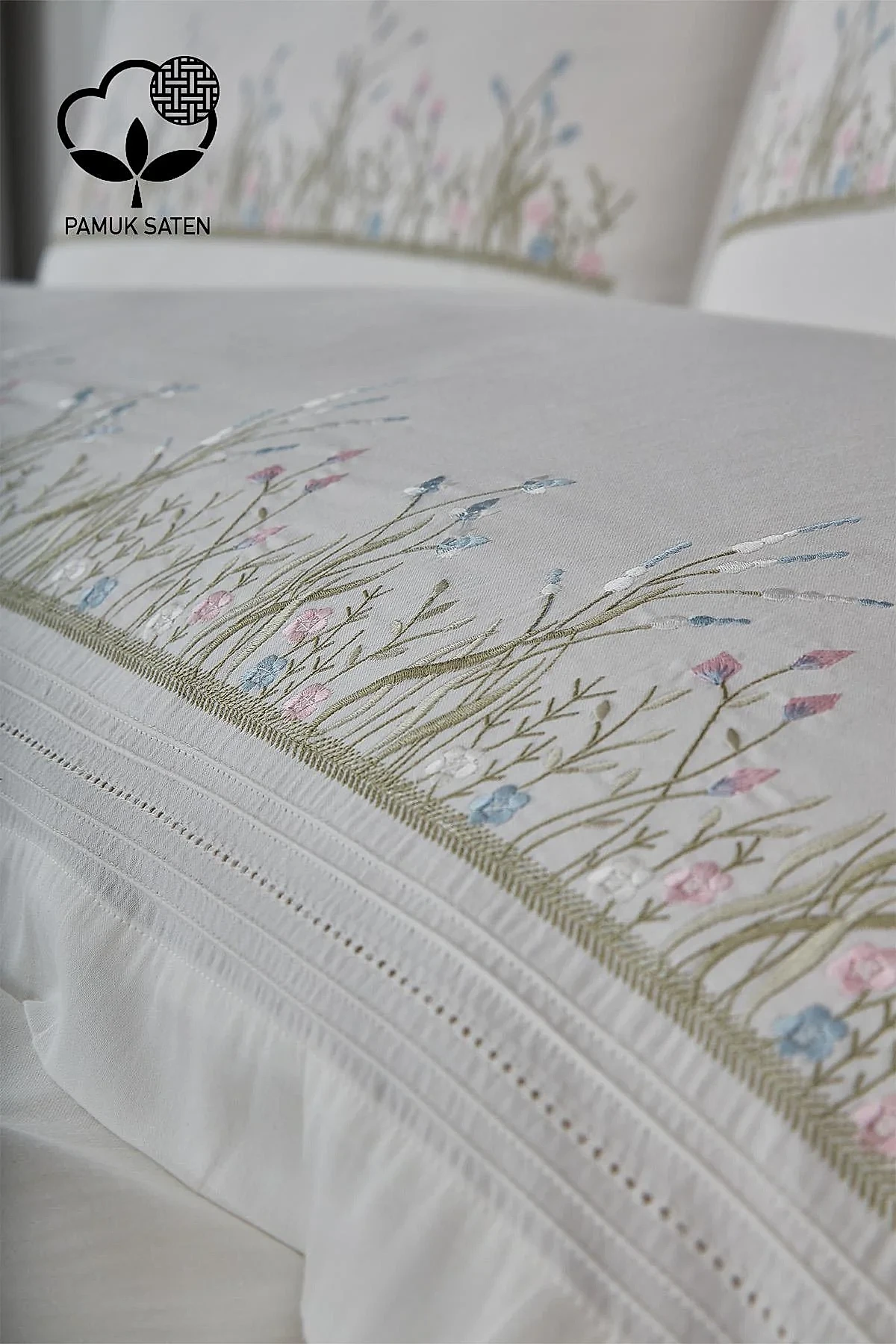 Masal İşlemeli Çift Kişilik 7 Parça Nevresim + Pike Set - Nazik Home - Yuvama Değer!