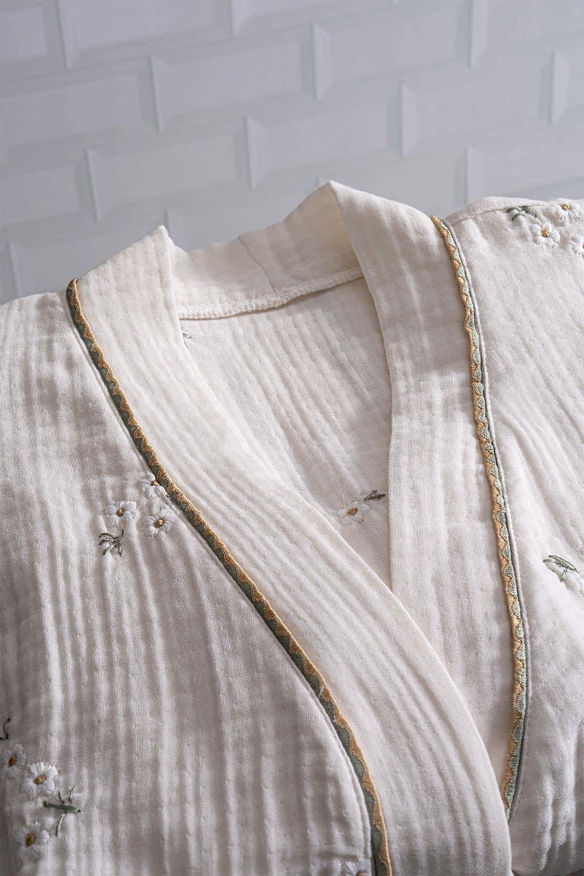 Nadia Kadın Müslin Pamuk Bornoz