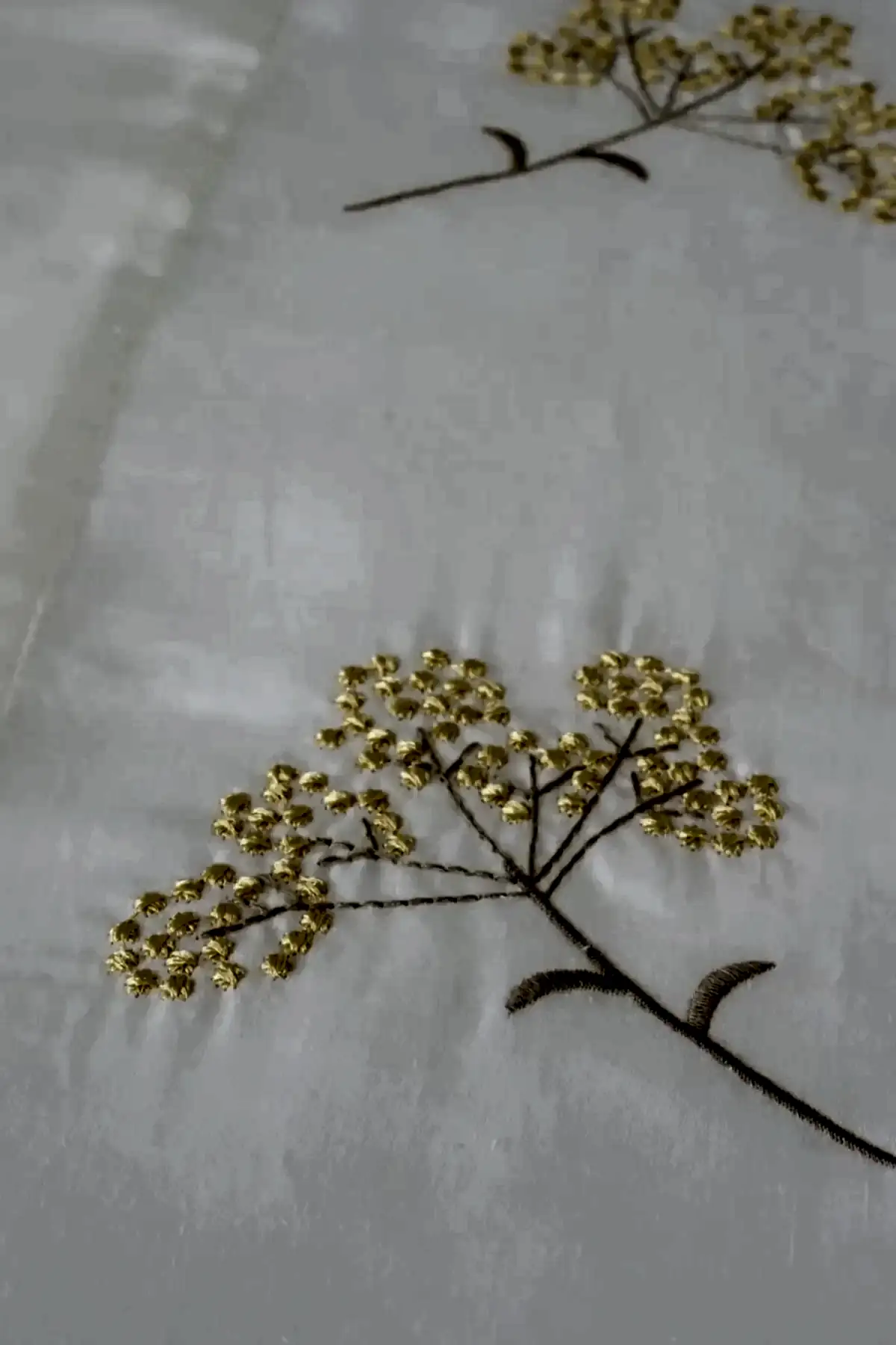 Sementa Çiçek Nakışlı Pamuk Saten Çift Kişilik 6 Parça Nevresim Takımı