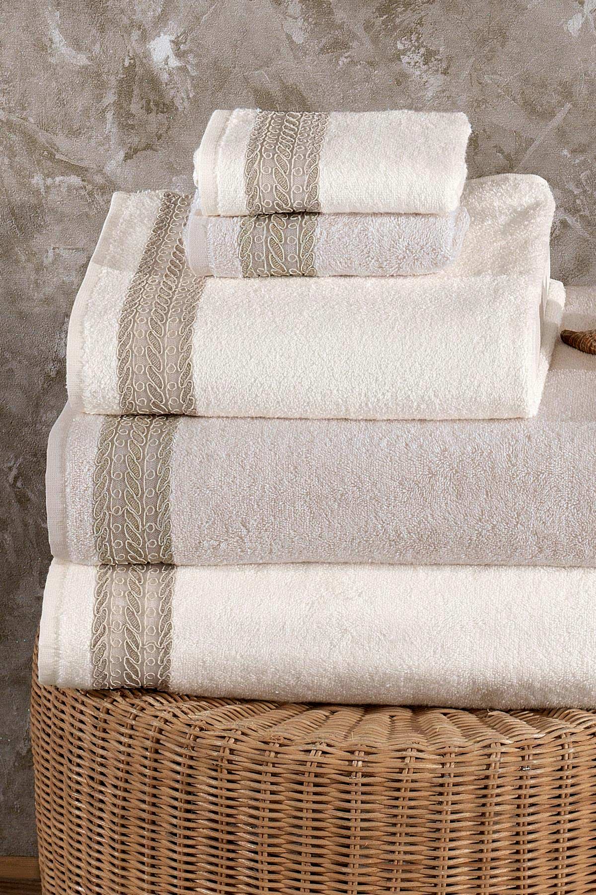 Rasta Nakışlı Banyo Havlusu (90 x 150 cm) - Nazik Home - Yuvama Değer!