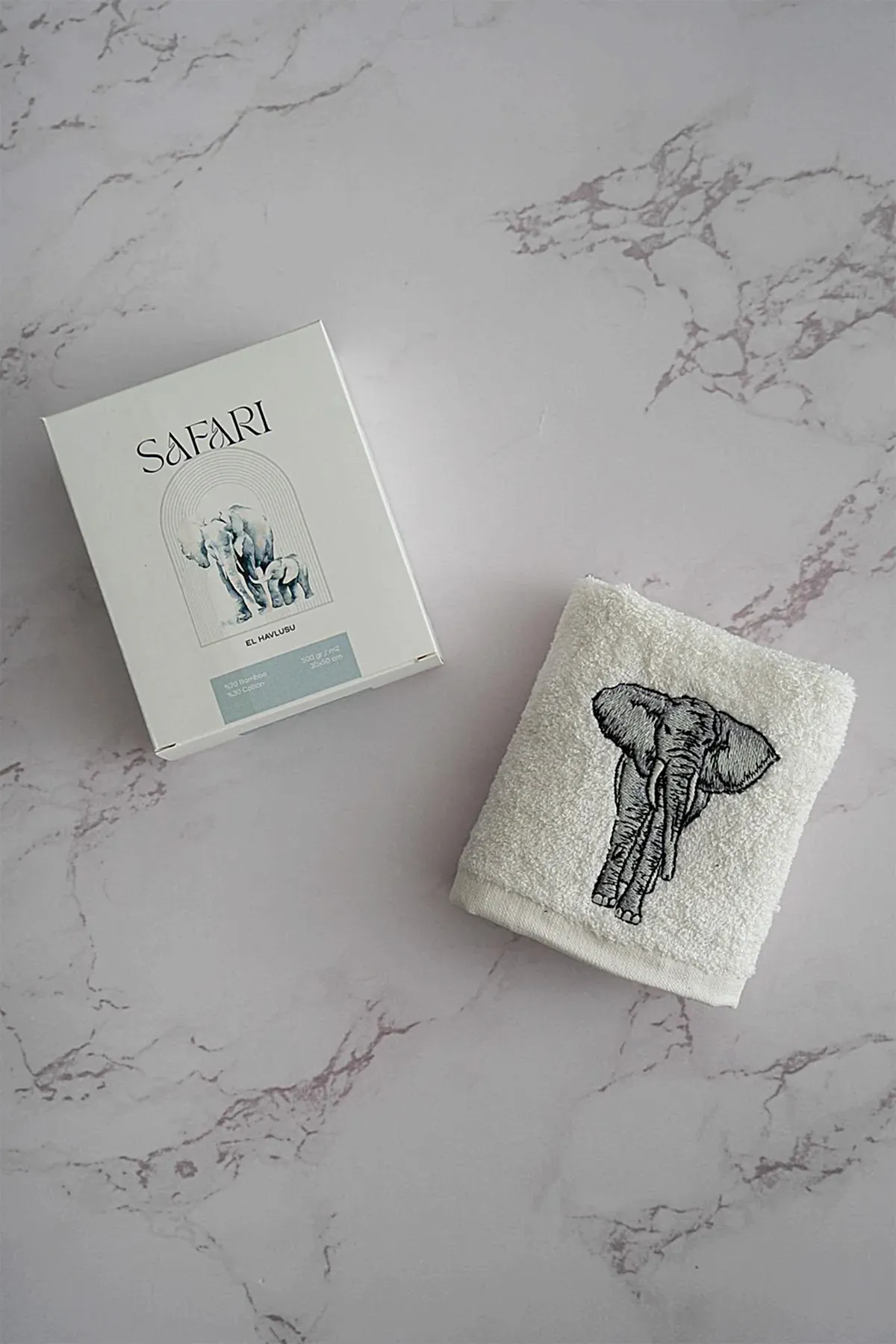Safari Serisi Hayvan Nakışlı El Havlusu (30 x 50 cm)