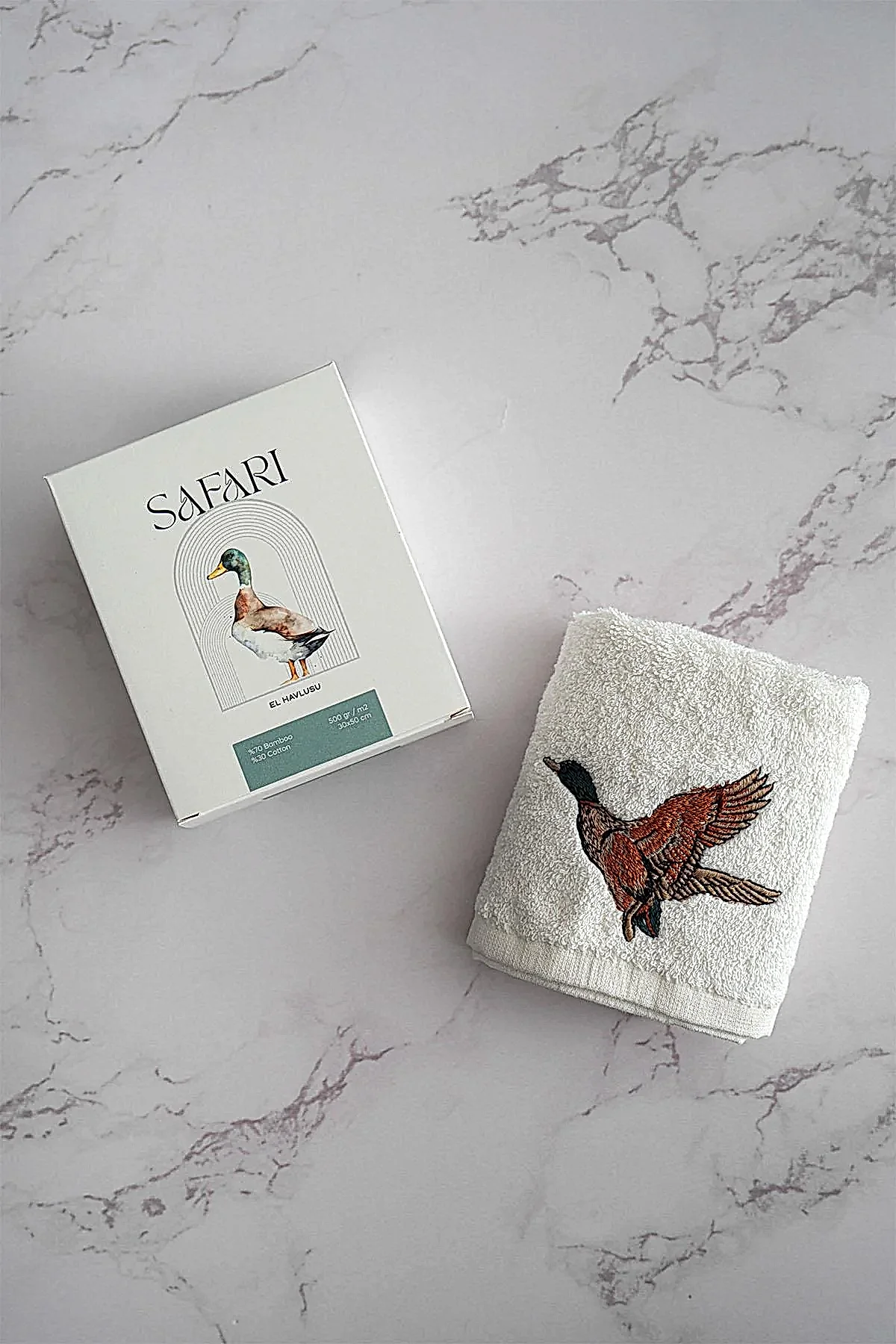 Safari Serisi Hayvan Nakışlı El Havlusu (30 x 50 cm)