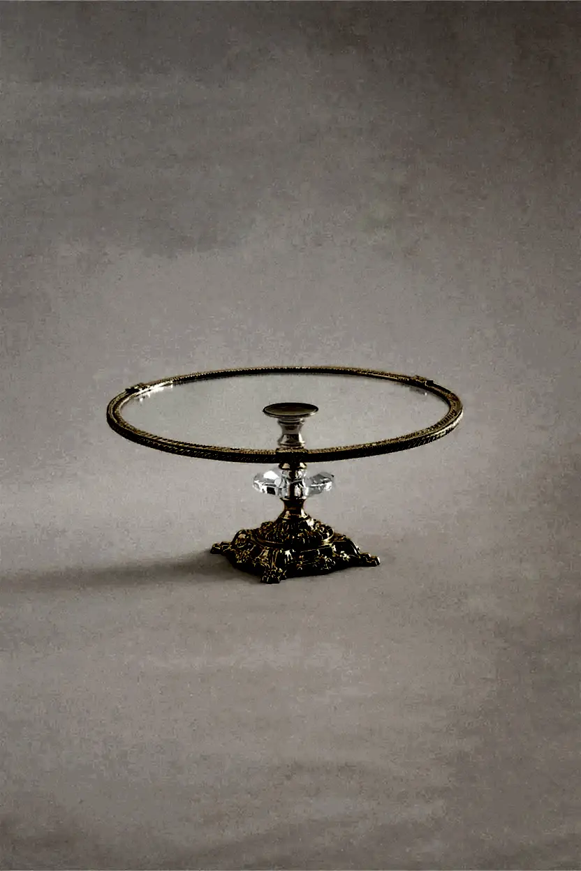 Sierra Altın Detaylı Ayaklı Sunumluk Yuvarlak (25 cm) - Nazik Home - Yuvama Değer!