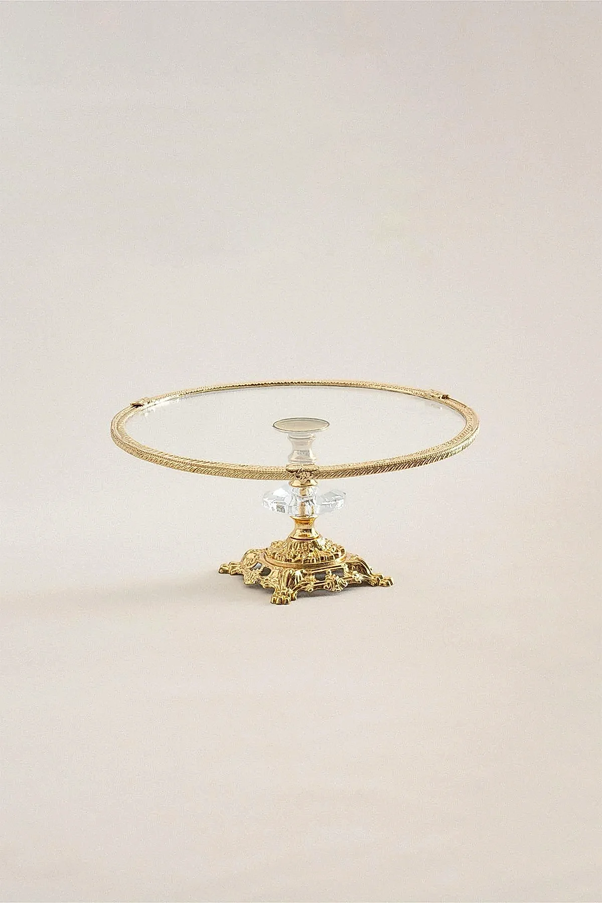Sierra Altın Detaylı Ayaklı Sunumluk Yuvarlak (25 cm) - Nazik Home - Yuvama Değer!