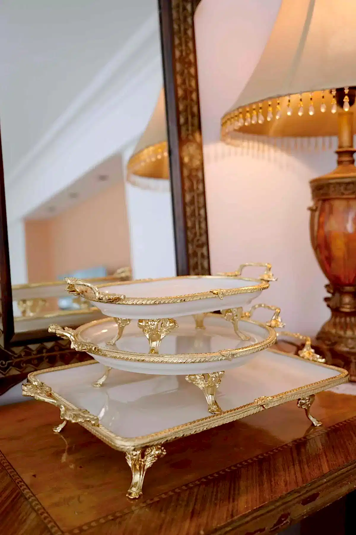 Sierra Altın Detaylı Kulplu Porselen Sunumluk Oval (25 x 15 cm) - Nazik Home - Yuvama Değer!