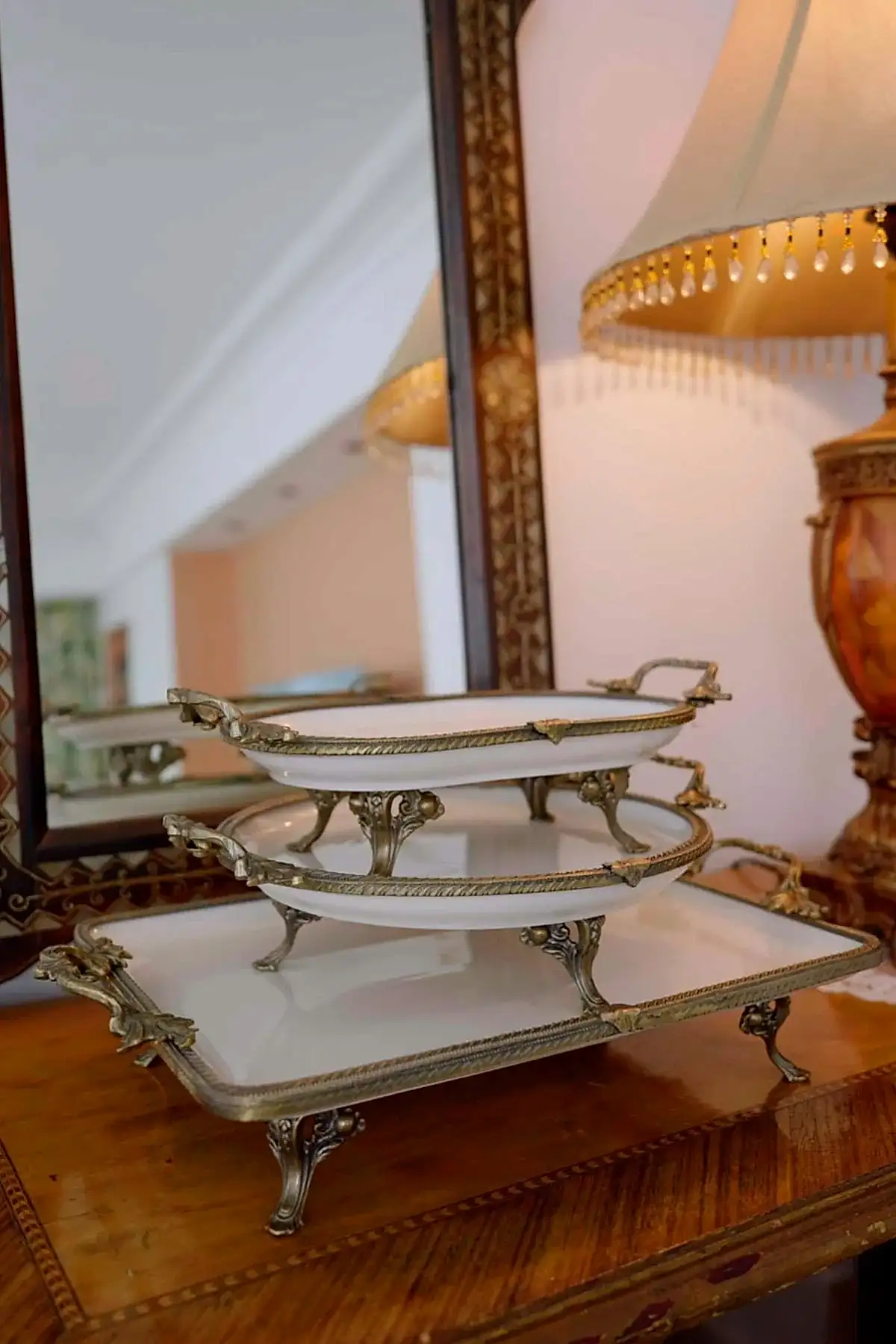 Sierra Eskitme Detaylı Kulplu Porselen Sunumluk Dikdörtgen (30 x 14 cm) - Nazik Home - Yuvama Değer!