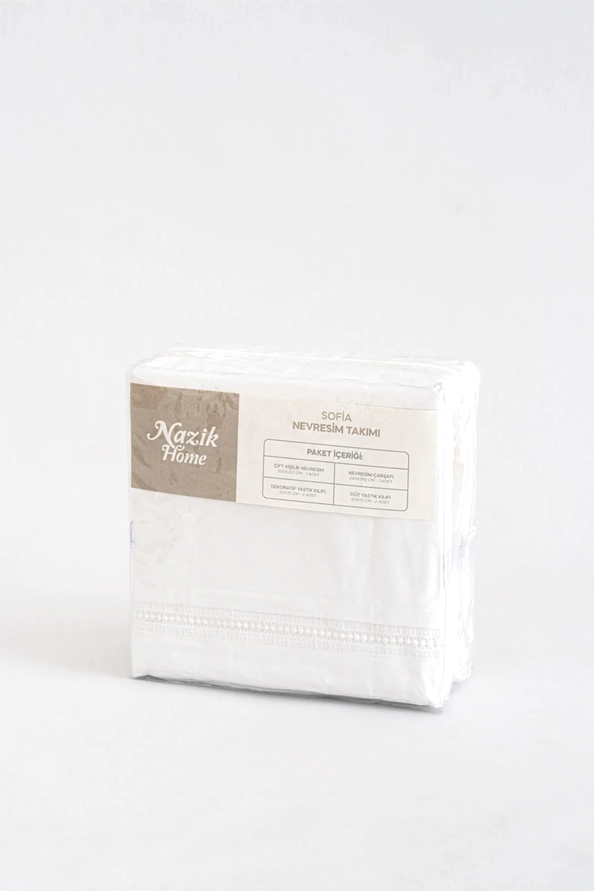 Sofia İşlemeli Pamuk Saten King Size 6 Parça Nevresim Takımı