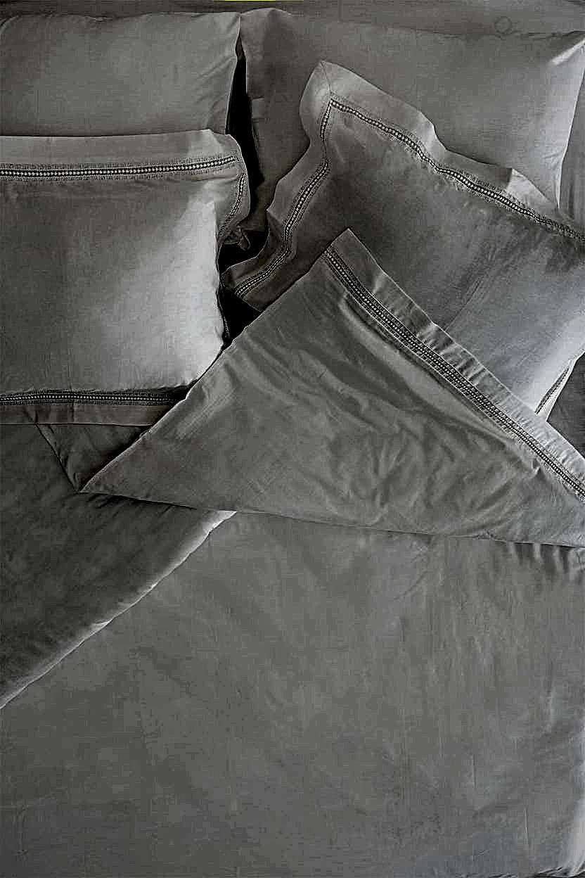 Sofia İşlemeli Pamuk Saten Süper King Size 6 Parça Nevresim Takımı