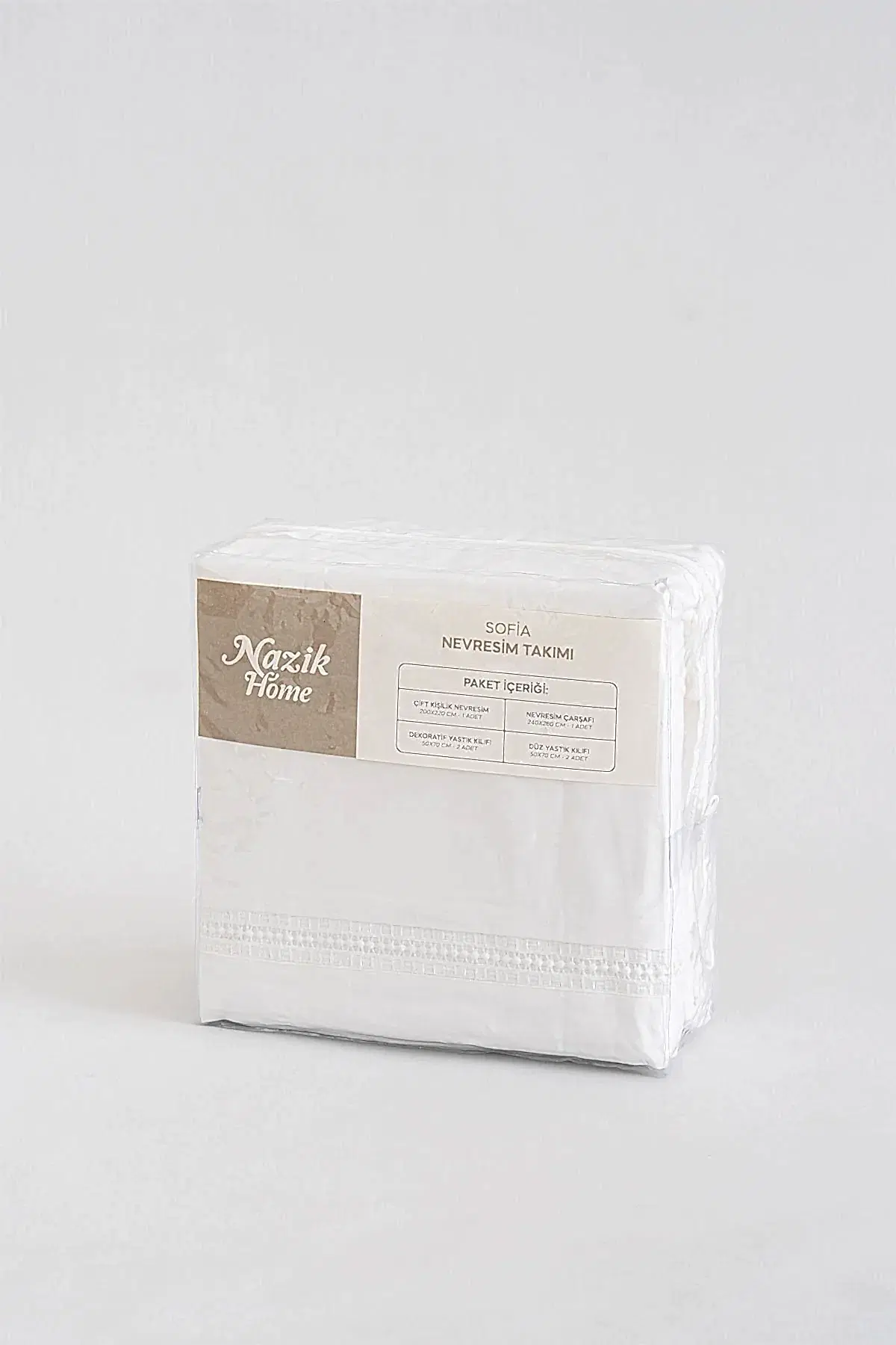 Sofia İşlemeli Pamuk Saten Süper King Size 6 Parça Nevresim Takımı