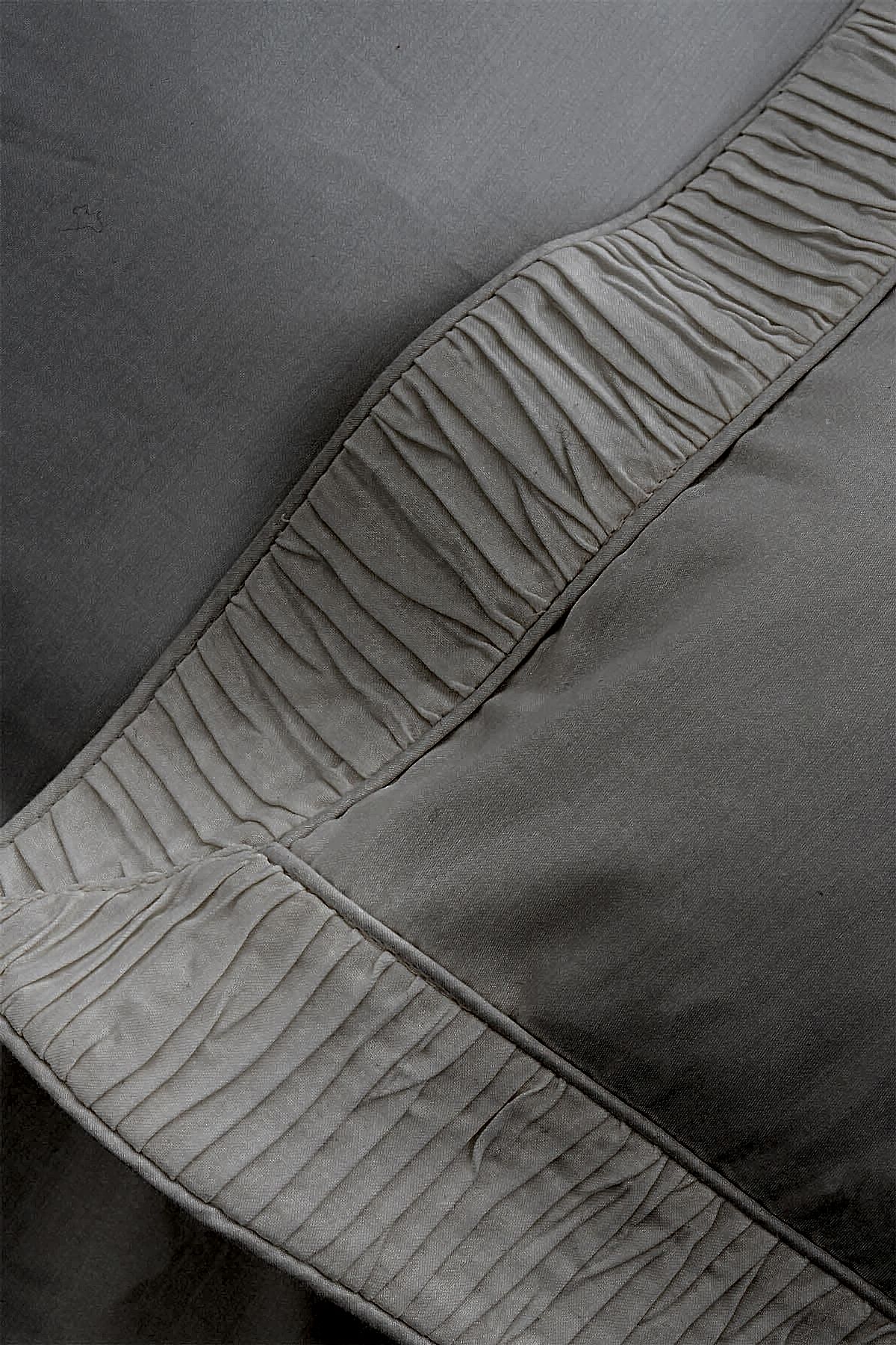 Terosa Plise Detaylı Pamuk Saten Çift Kişilik 6 Parça Nevresim Takımı