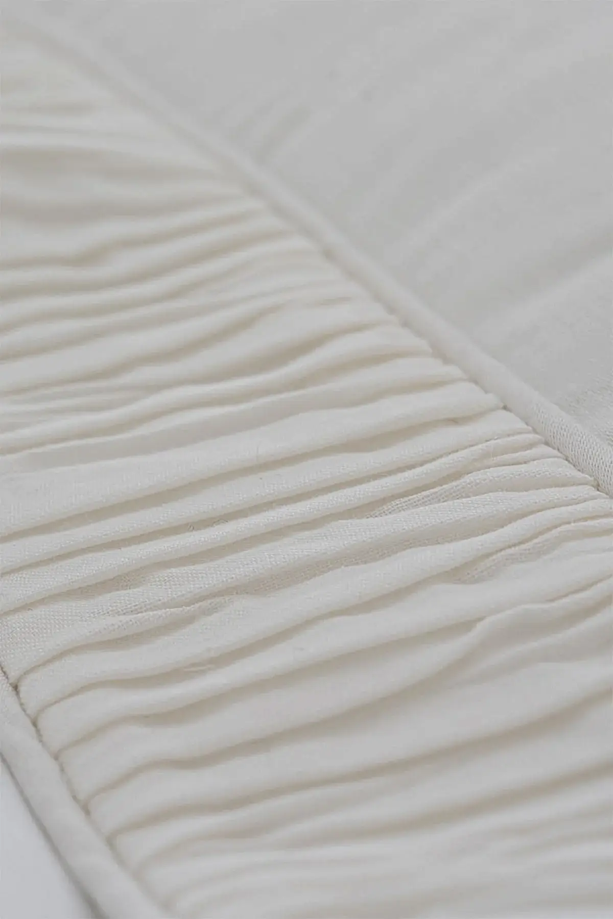 Terosa Plise Detaylı Pamuk Saten Süper King Size 6 Parça Nevresim Takımı