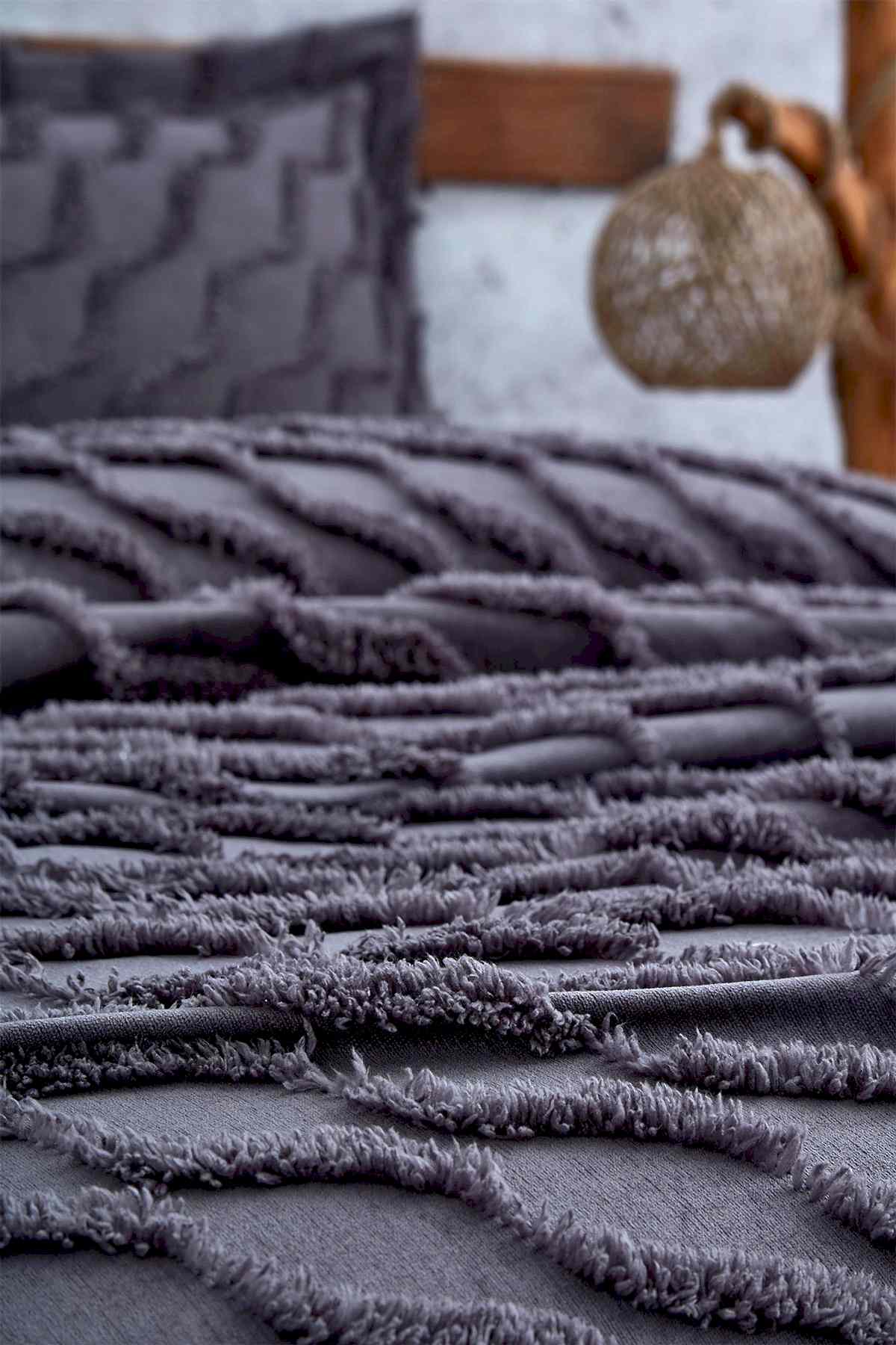 Terra Pelüş Keten Dokulu Tek Kişilik Yatak Örtüsü - Nazik Home - Yuvama Değer!