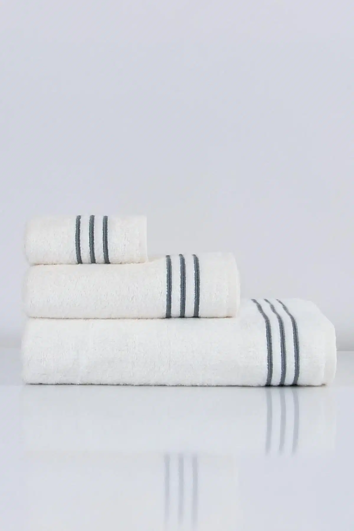 Zen Çizgi Nakışlı El Havlusu (30 x 50 cm) - Nazik Home - Yuvama Değer!