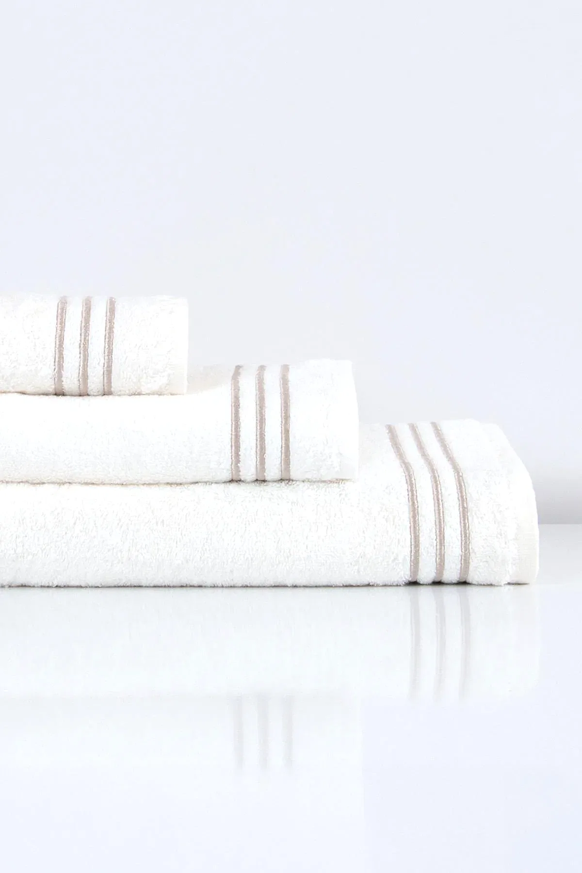 Zen Çizgi Nakışlı El Havlusu (30 x 50 cm) - Nazik Home - Yuvama Değer!