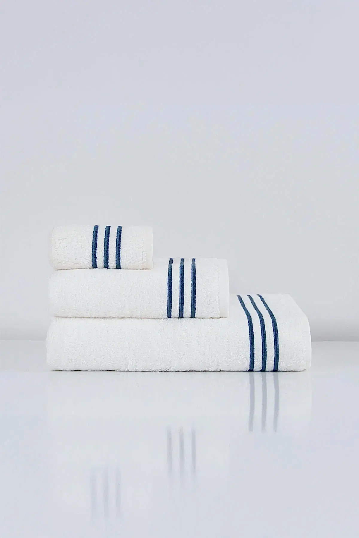 Zen Çizgi Nakışlı El Havlusu (30 x 50 cm) - Nazik Home - Yuvama Değer!