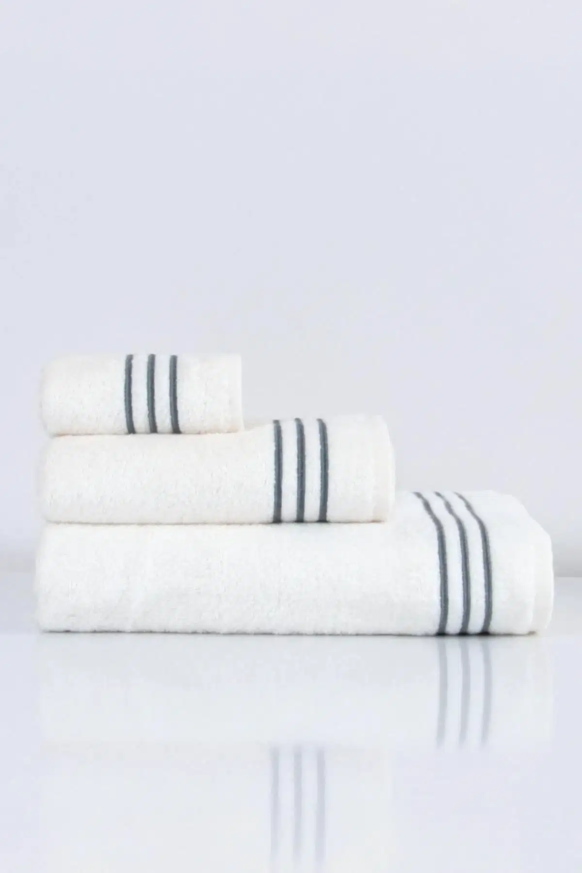 Zen Çizgi Nakışlı Yüz Havlusu (50 x 90 cm) - Nazik Home - Yuvama Değer!