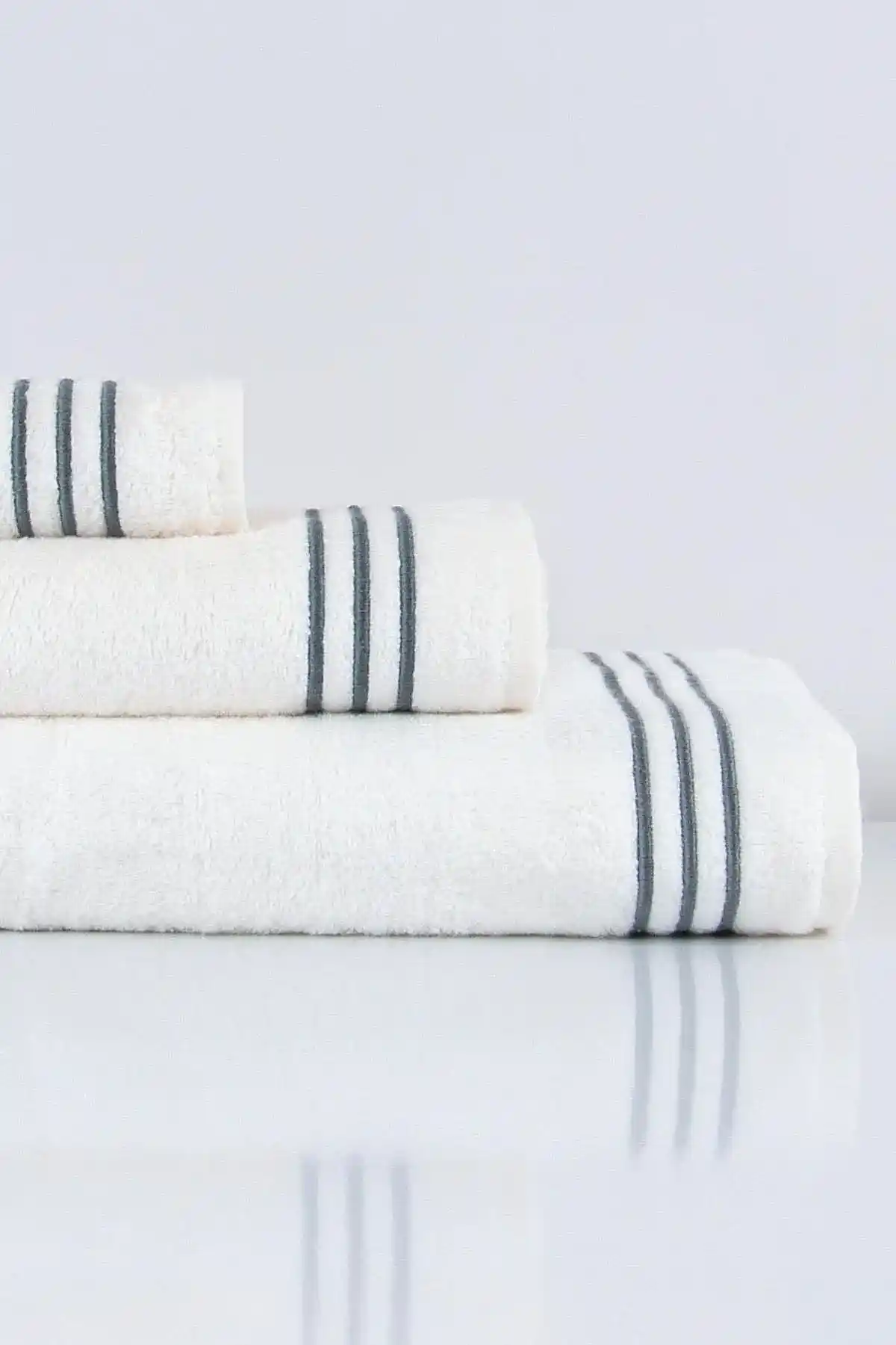 Zen Çizgi Nakışlı Yüz Havlusu (50 x 90 cm) - Nazik Home - Yuvama Değer!