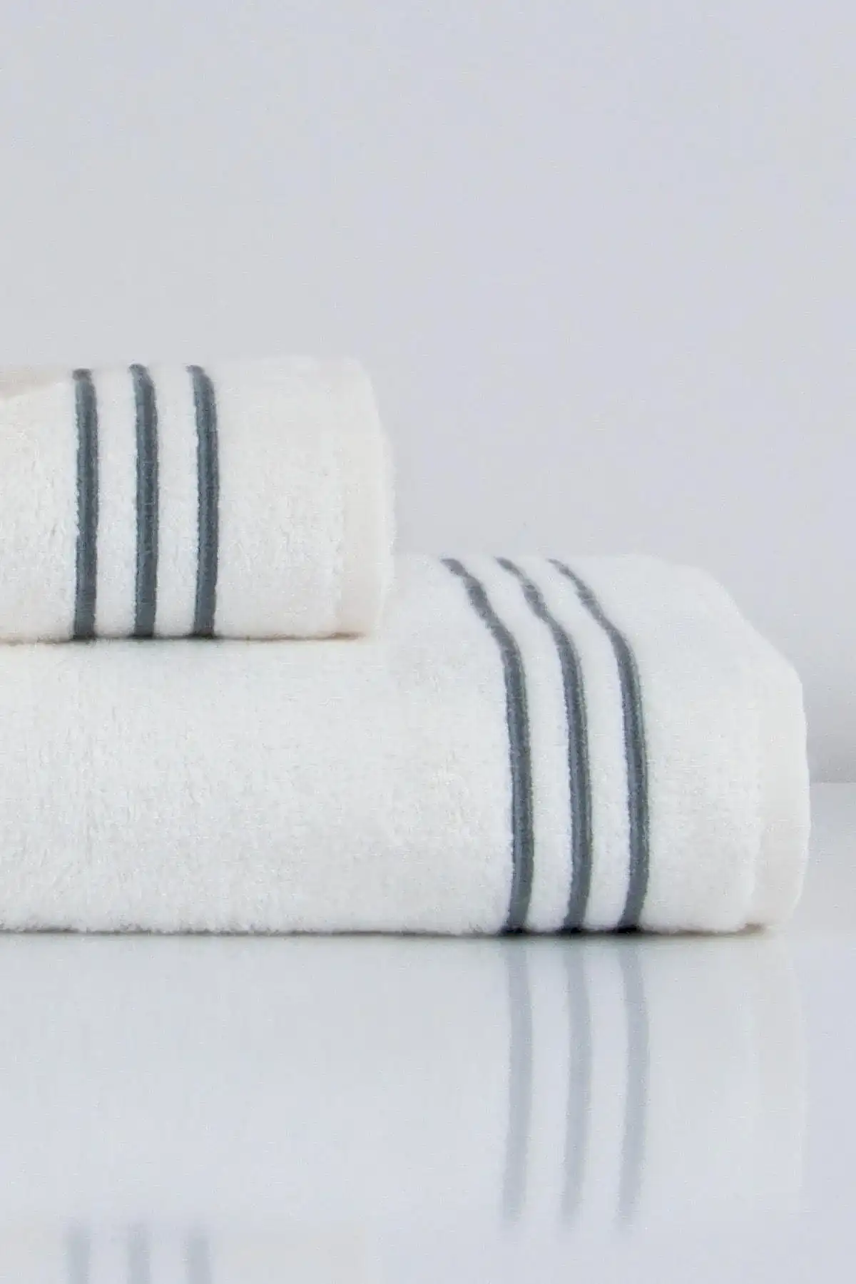 Zen Çizgi Nakışlı Yüz Havlusu (50 x 90 cm) - Nazik Home - Yuvama Değer!