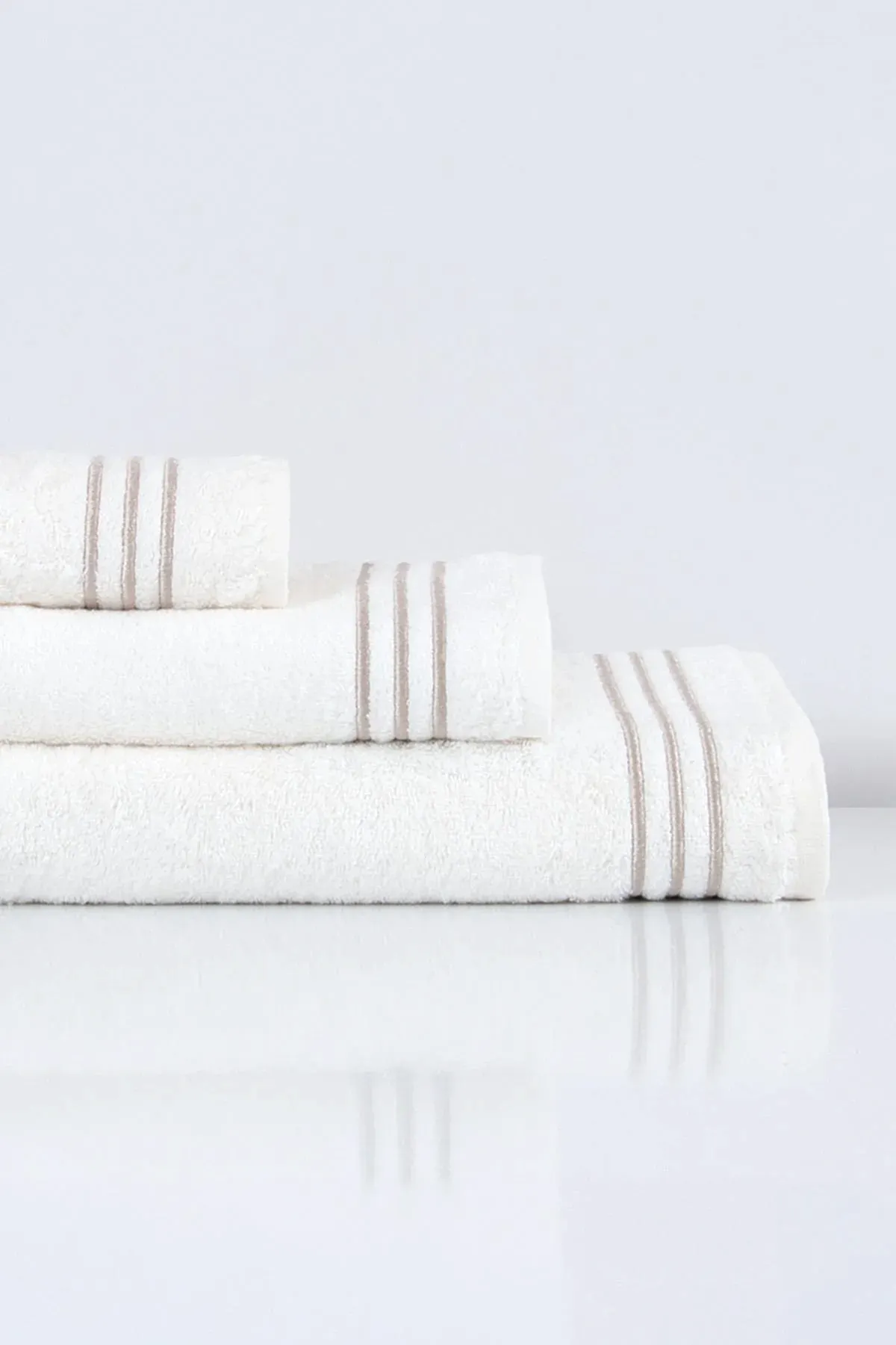 Zen Çizgi Nakışlı Yüz Havlusu (50 x 90 cm) - Nazik Home - Yuvama Değer!