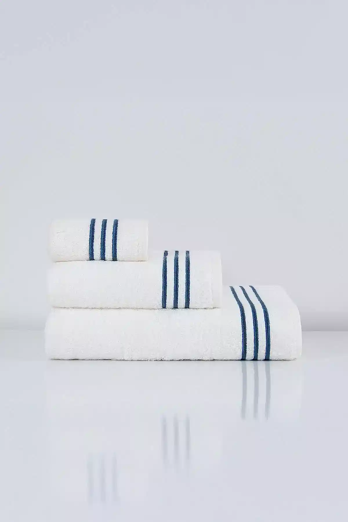 Zen Çizgi Nakışlı Yüz Havlusu (50 x 90 cm) - Nazik Home - Yuvama Değer!