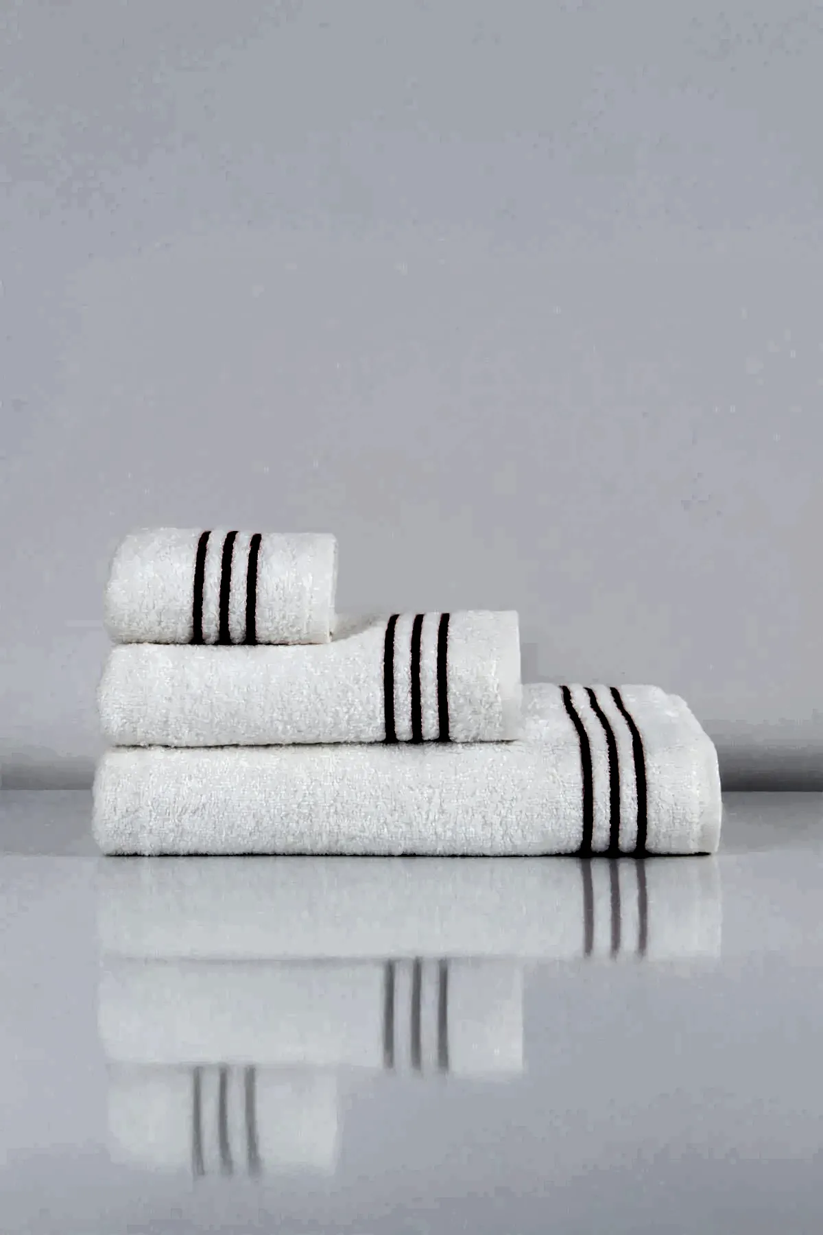 Zen Çizgi Nakışlı Yüz Havlusu (50 x 90 cm) - Nazik Home - Yuvama Değer!