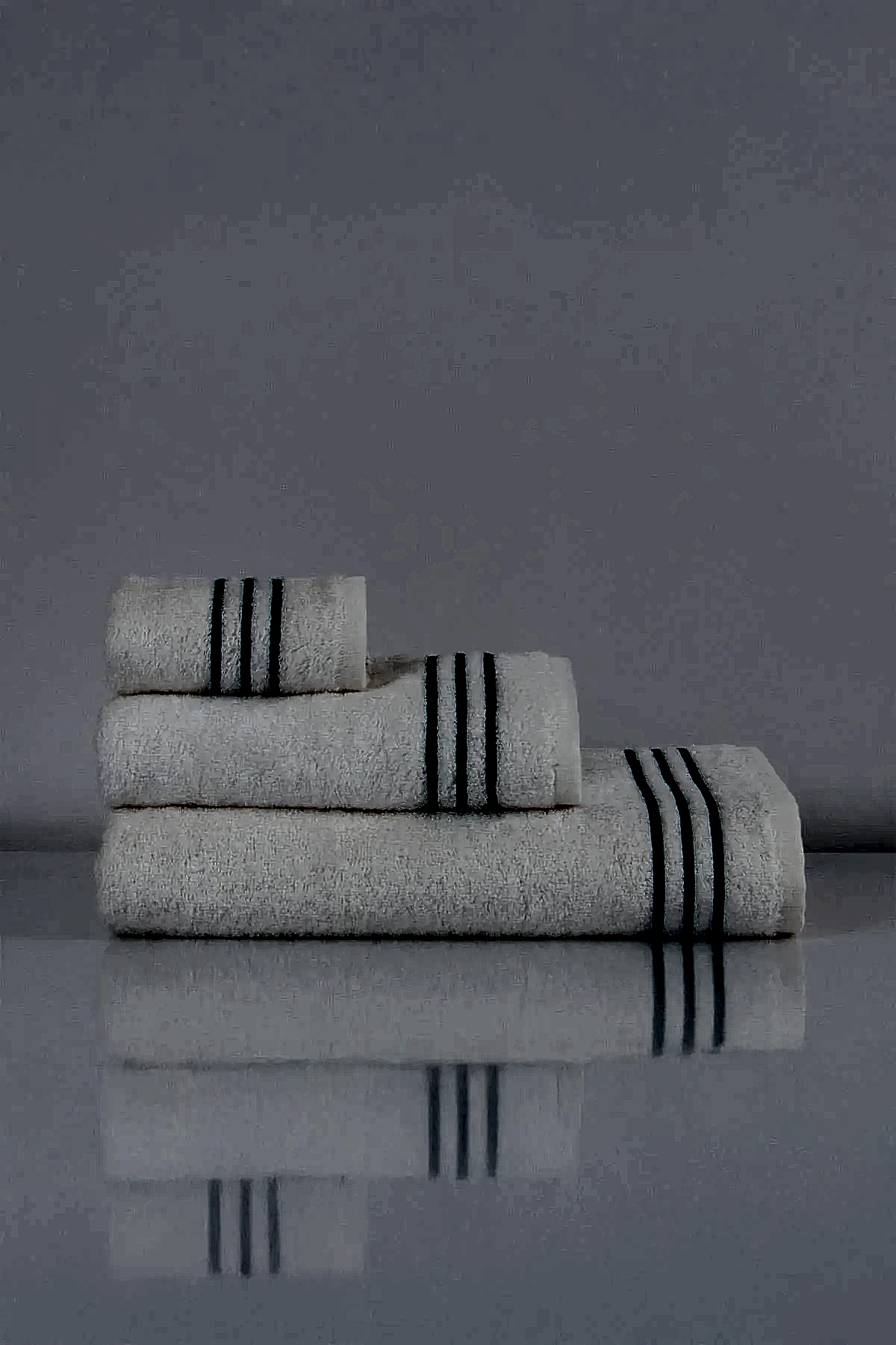 Zen Çizgi Nakışlı Yüz Havlusu (50 x 90 cm) - Nazik Home - Yuvama Değer!